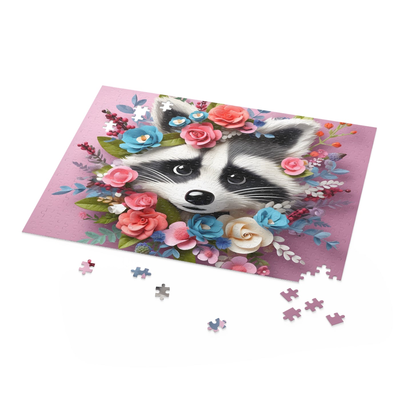 Personalised/Non-Personalised Puzzle, Racoon (120, 252, 500-Piece)