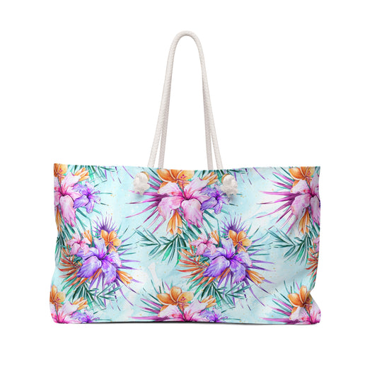 Weekender Bag, Summer Floral, Large Weekender Bag, Beach Bag, Book Bag