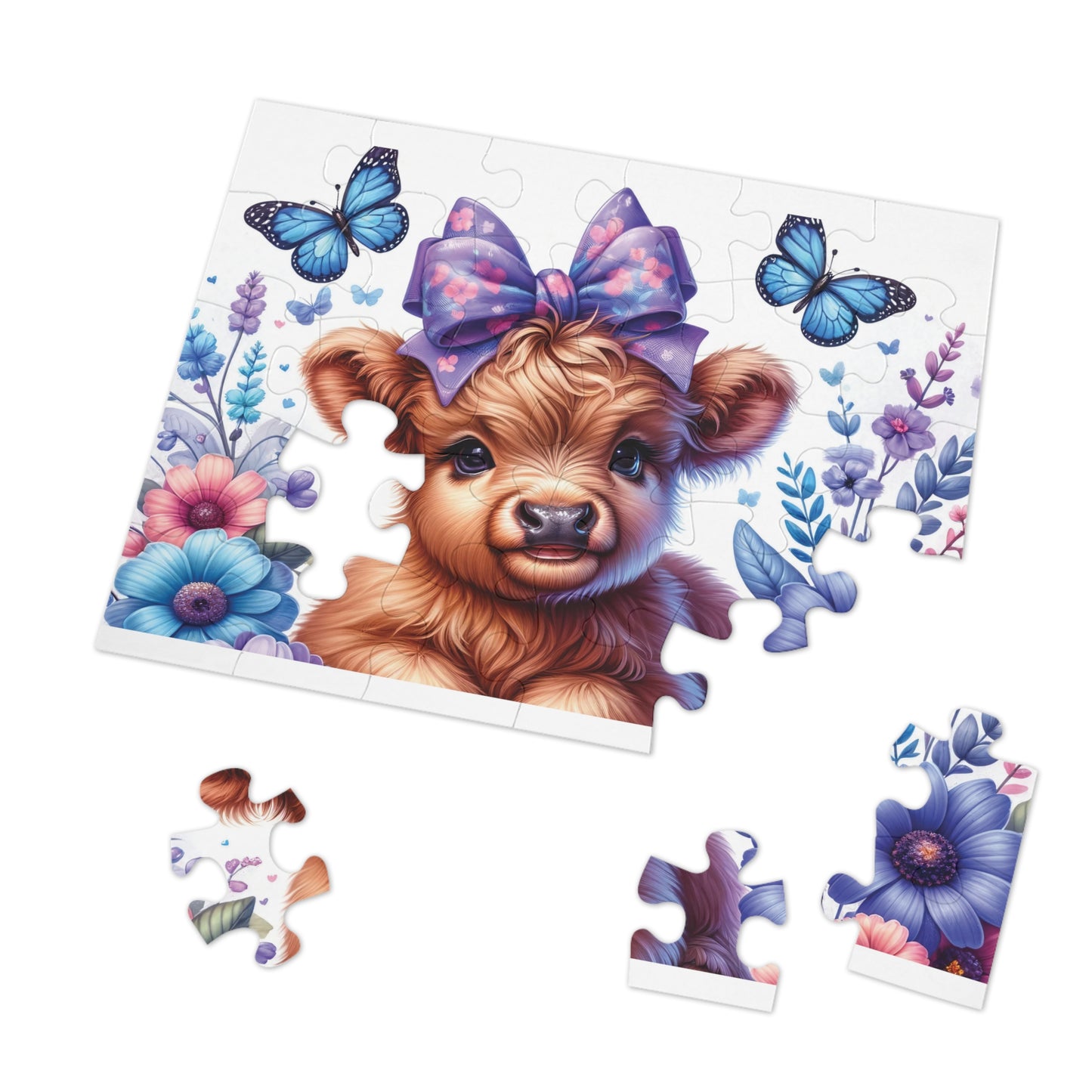 Jigsaw Puzzle, Highland Cow, Personalised/Non-Personalised (30, 110, 252, 500,1000-Piece)