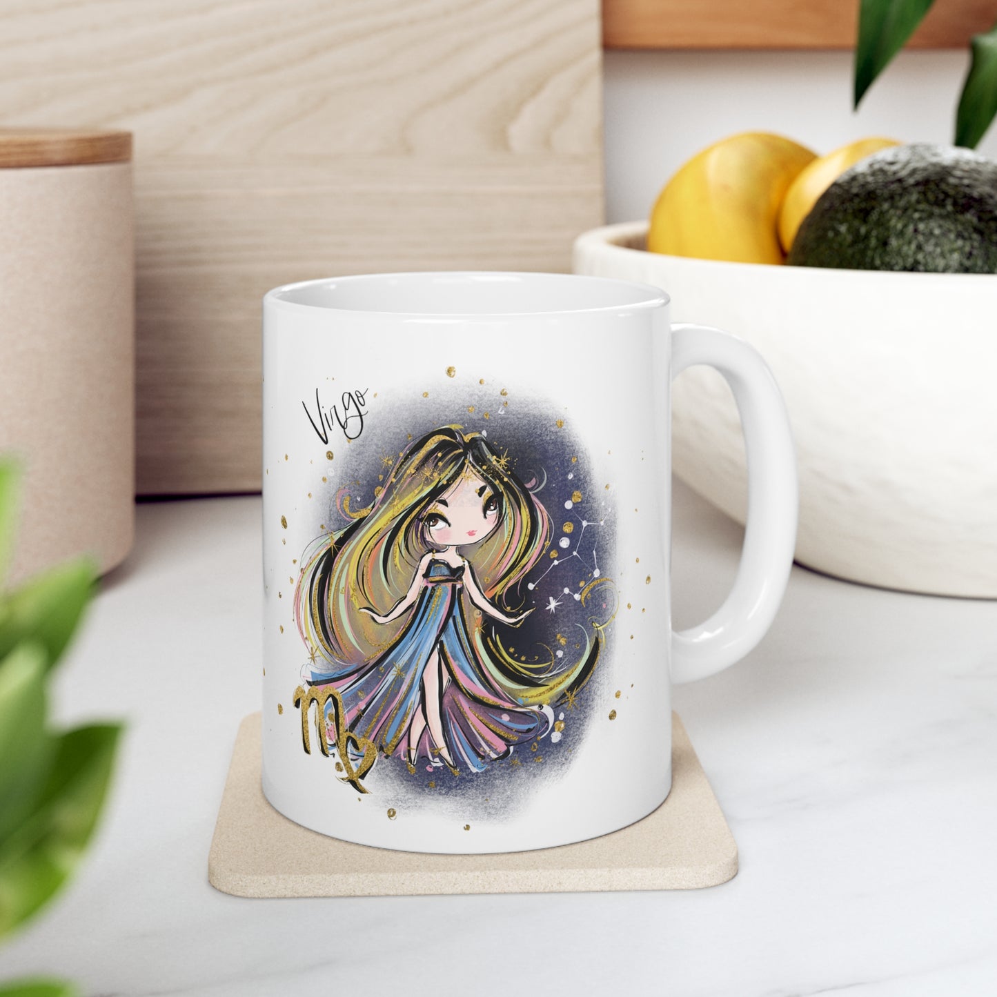 Personalised/Non Personalised Zodiac Sign, Virgo, Ceramic Mug 11oz