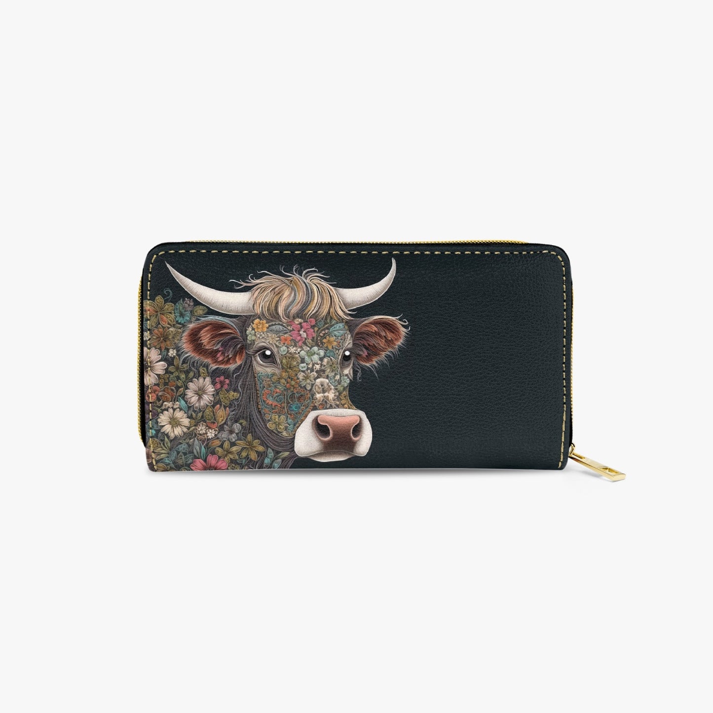 Long Type Zipper Purse - Highland Cow