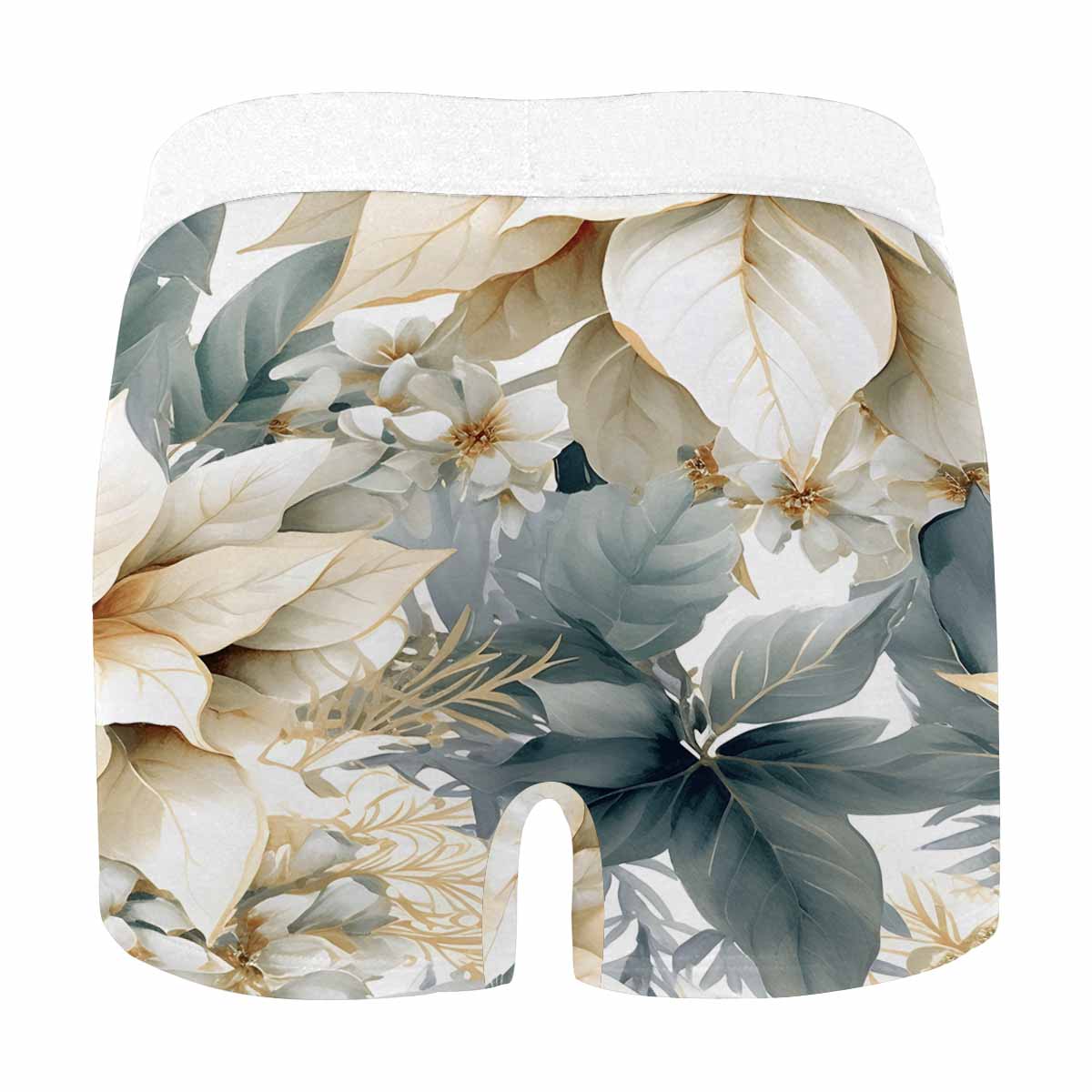 Cream Poinsettia Men's All Over Print Boxer Briefs (Made In AUS)