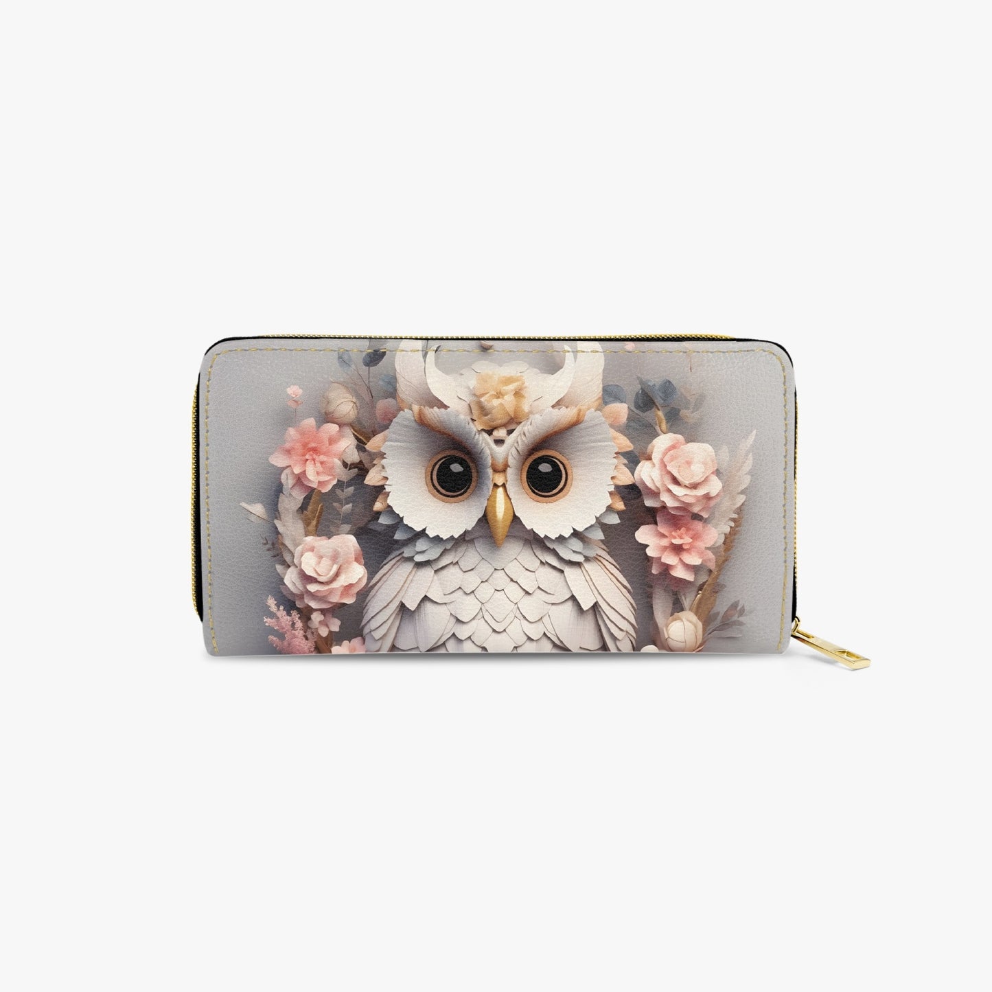 Long Type Zipper Purse - Owl