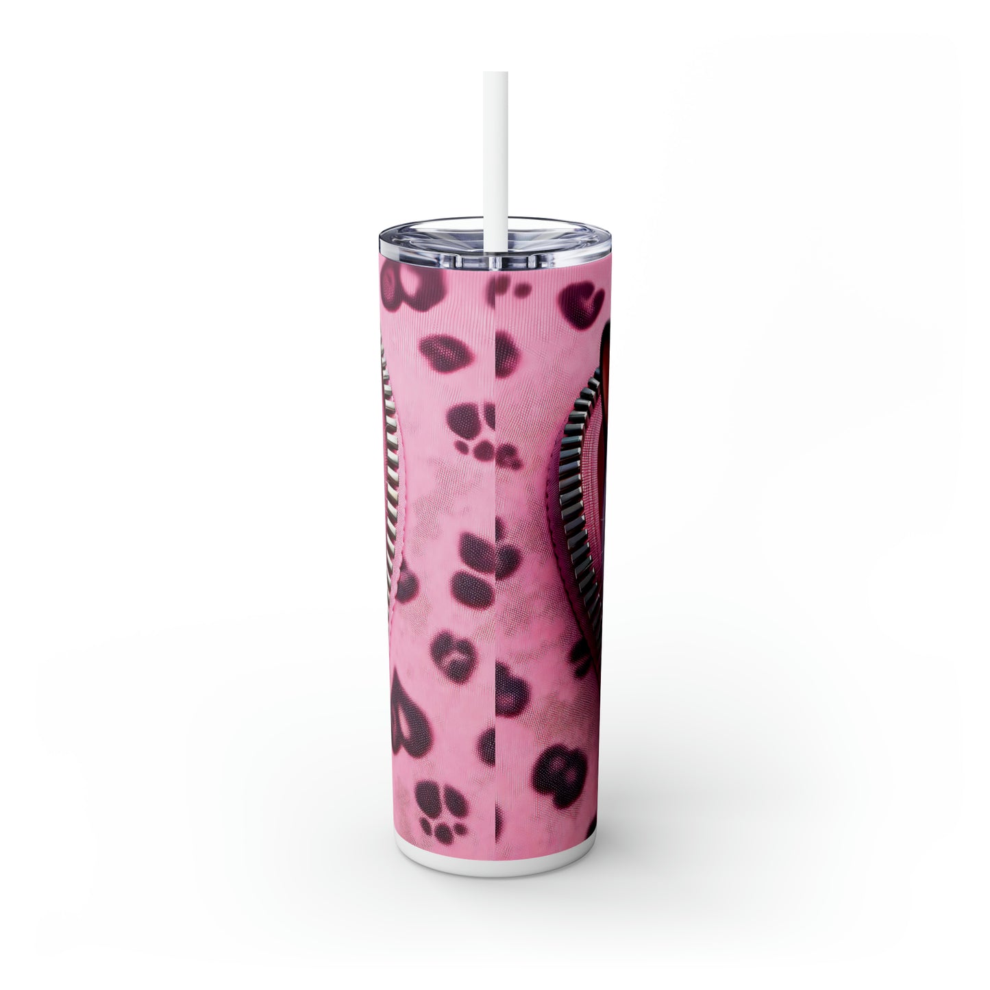 Skinny Tumbler with Straw, 20oz, Cat, Valentines Day, awd-745