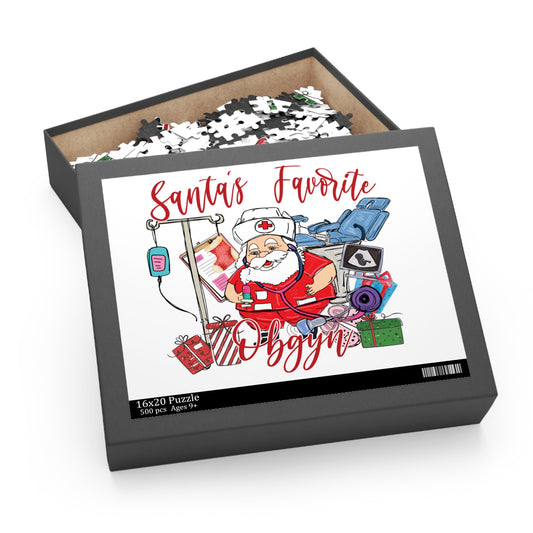 Personalised/Non-Personalised Puzzle, Santa's Favorite Obgyn (120, 252, 500-Piece)