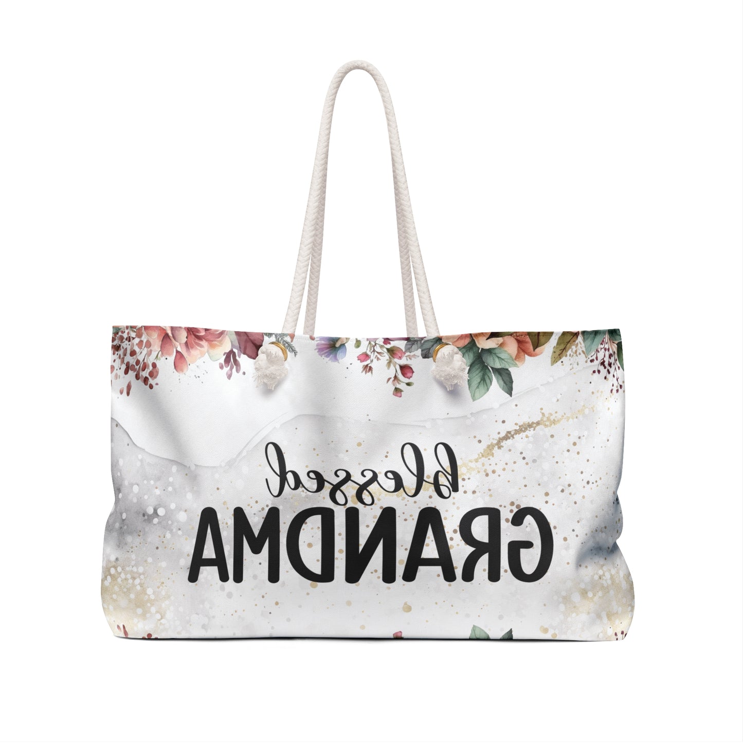 Personalised/Non-Personalised Weekender Bag, Blessed Grandma, Large Weekender Bag, Beach Bag, Book Bag