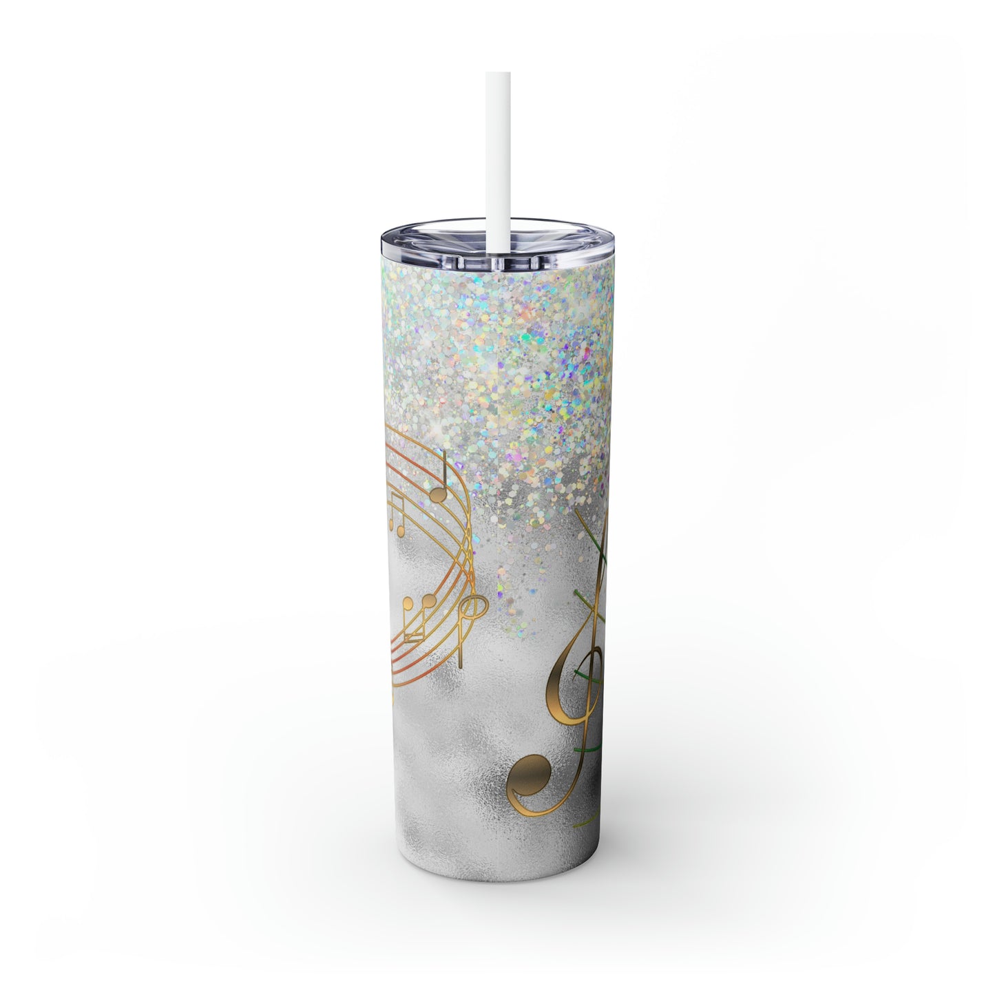 Skinny Tumbler with Straw, 20oz, Music