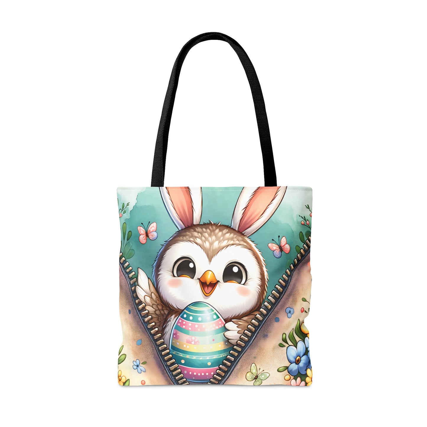 Tote Bag, Easter, Cute Owl with Bunny Ears, Personalised/Non-Personalised Tote bag