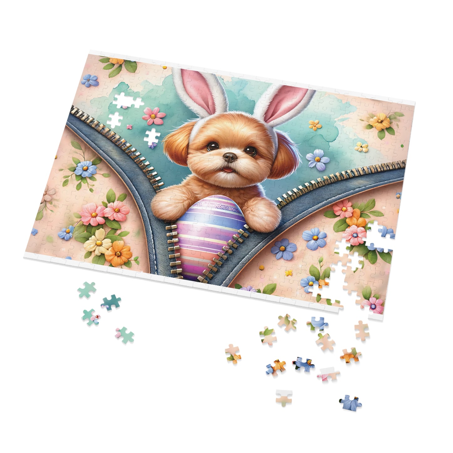 Jigsaw Puzzle, Easter, Dog with Bunny Ears, Personalised/Non-Personalised (30, 110, 252, 500,1000-Piece)