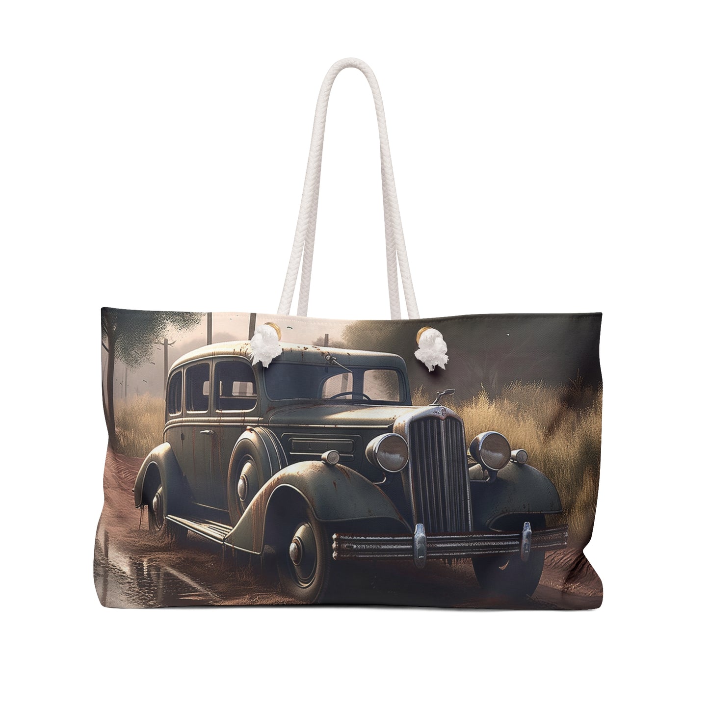 Personalised/Non-Personalised Weekender Bag, Vintage Car, Weekender Bag, Beach Bag, Book Bag