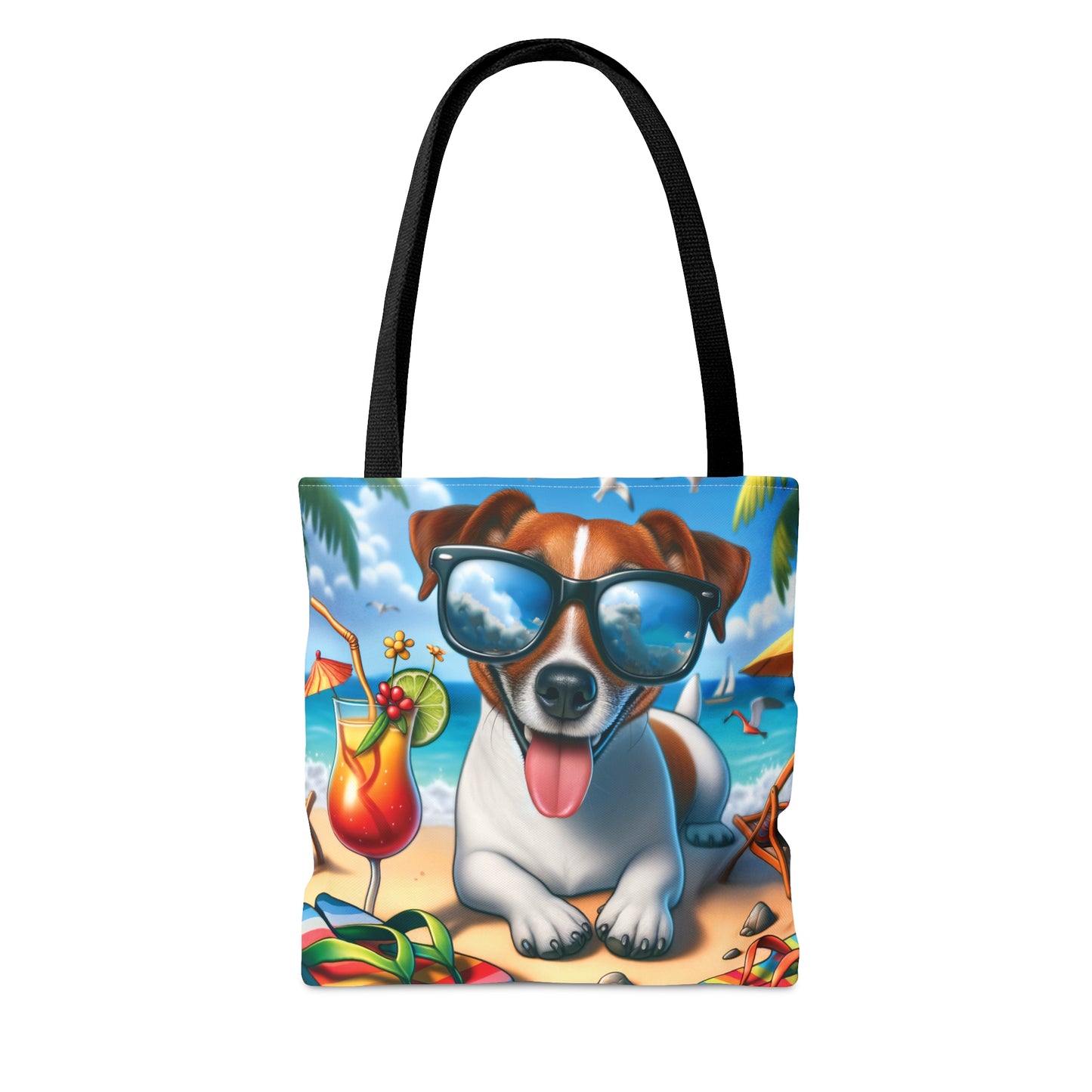 Tote Bag, Dog on Beach, Jack Russel, Tote bag, awd-1218