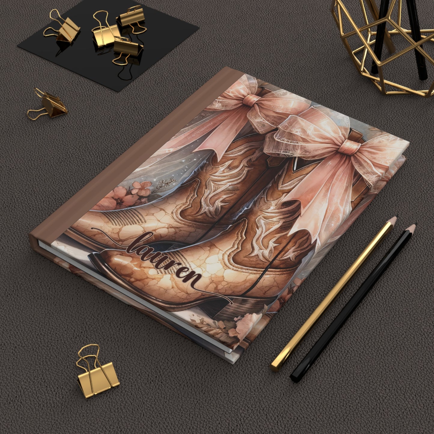 Personalised Hardcover Journal Matte, Country and Western,  Country Boots, awd-1771