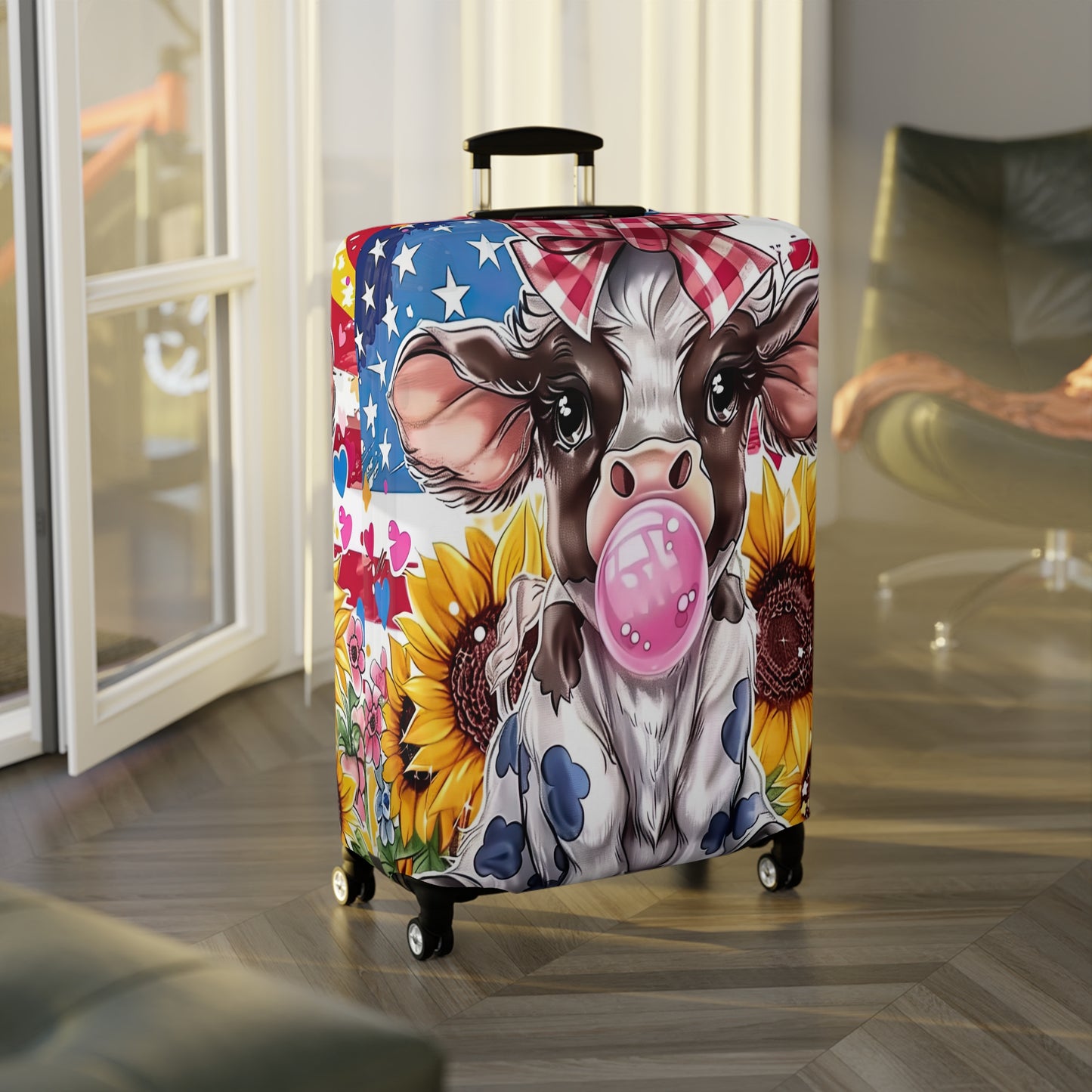 Luggage Cover, Sunflowers, Highland Cow, awd-3101