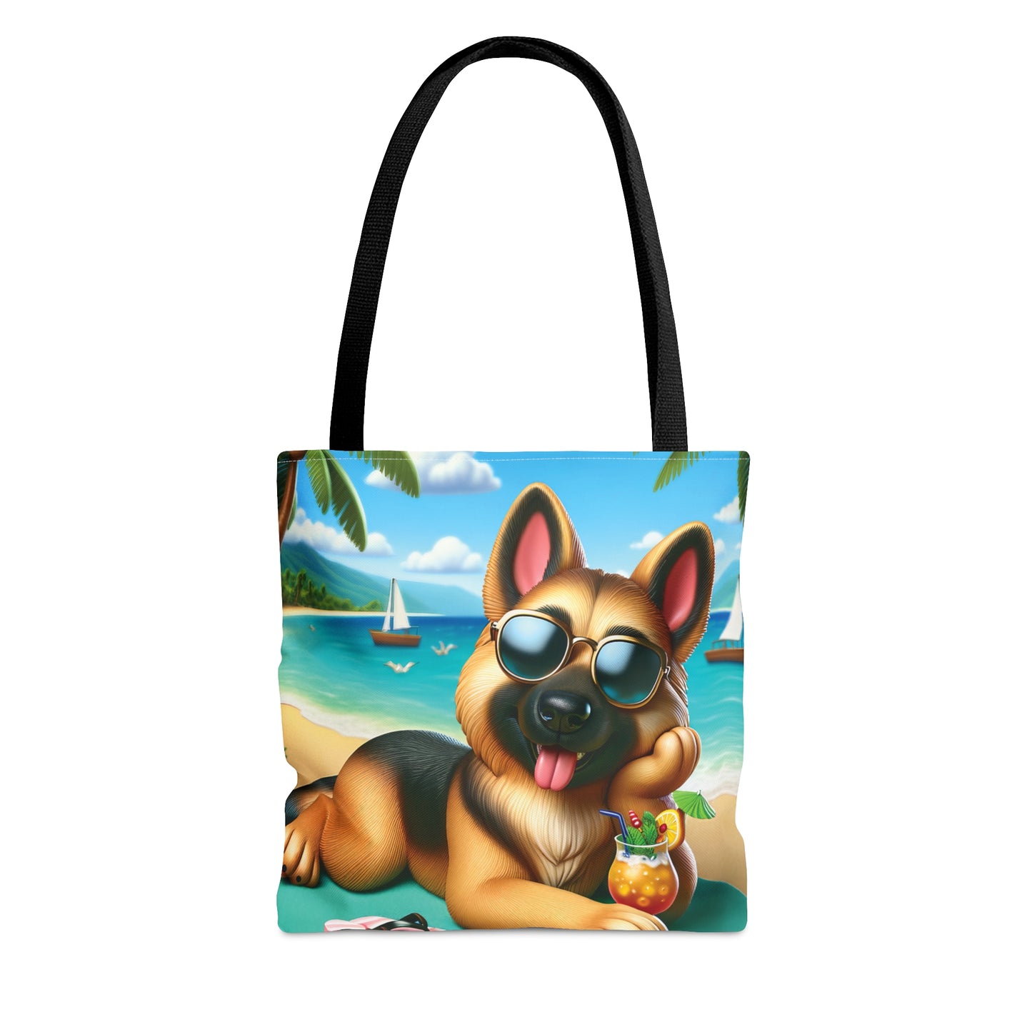 Tote Bag, Dog on Beach, German Shepherd, Tote bag, awd-1212