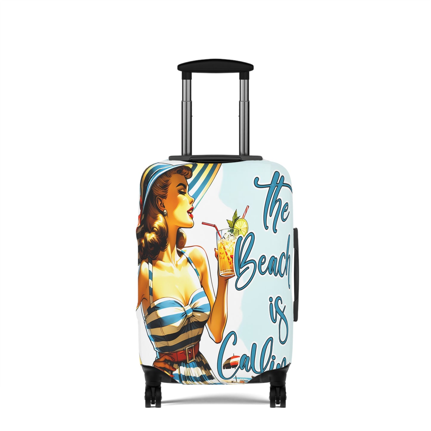 Luggage Cover, Retro Girl, The Beach is Calling, awd-3003