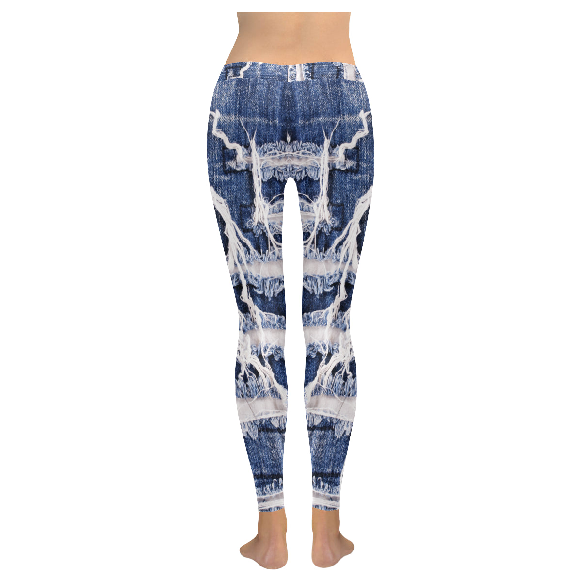 Print Jeans Women's Low Rise Leggings (Invisible Stitch)