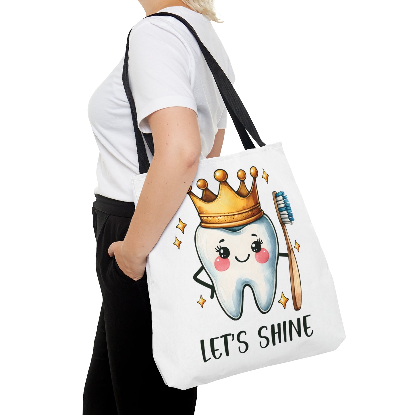 Tote Bag, Dentist, Tooth, Let's Shine, Personalised/Non-Personalised Tote bag