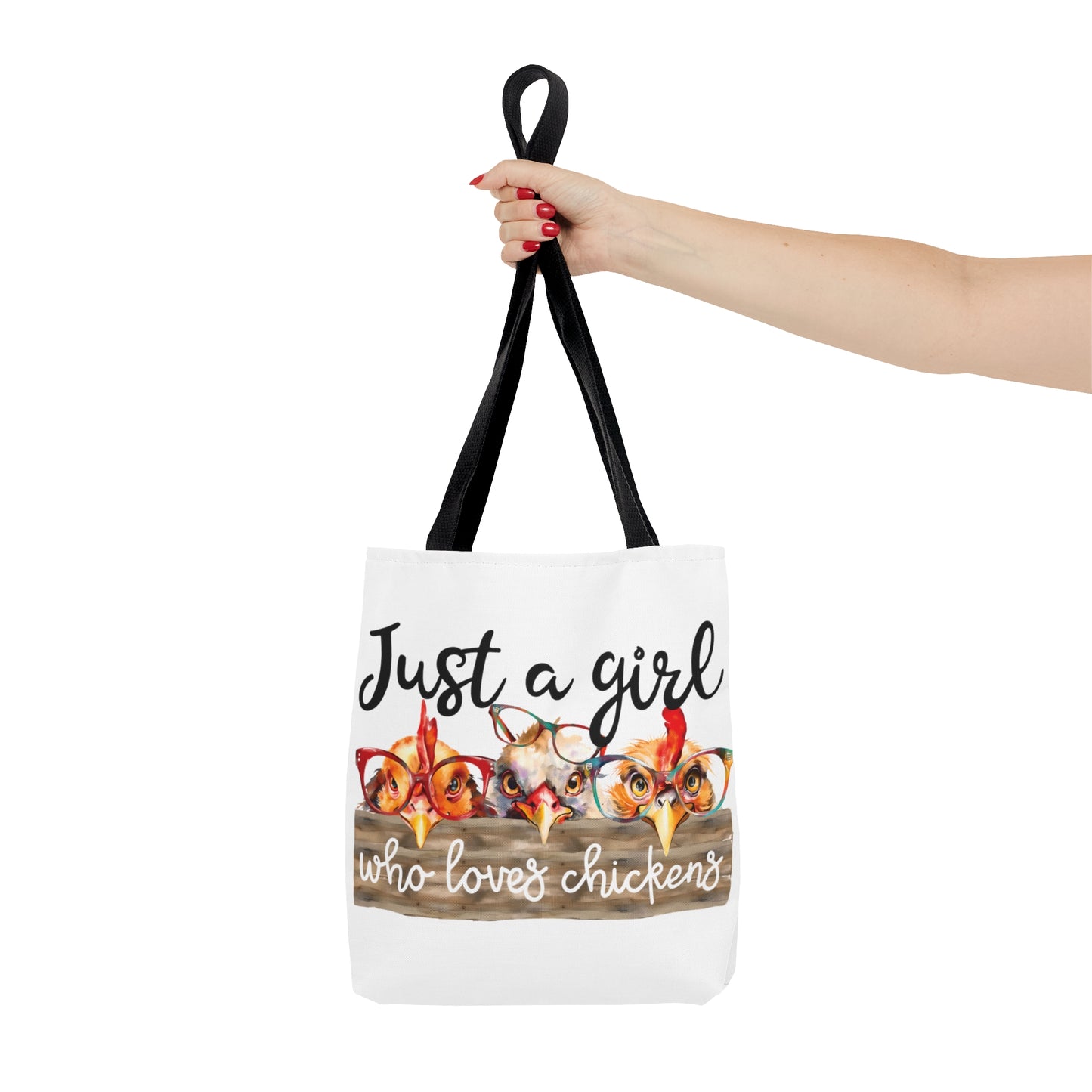 Tote Bag, Just a Girl Who Loves Chickens, Personalised/Non-Personalised Tote bag