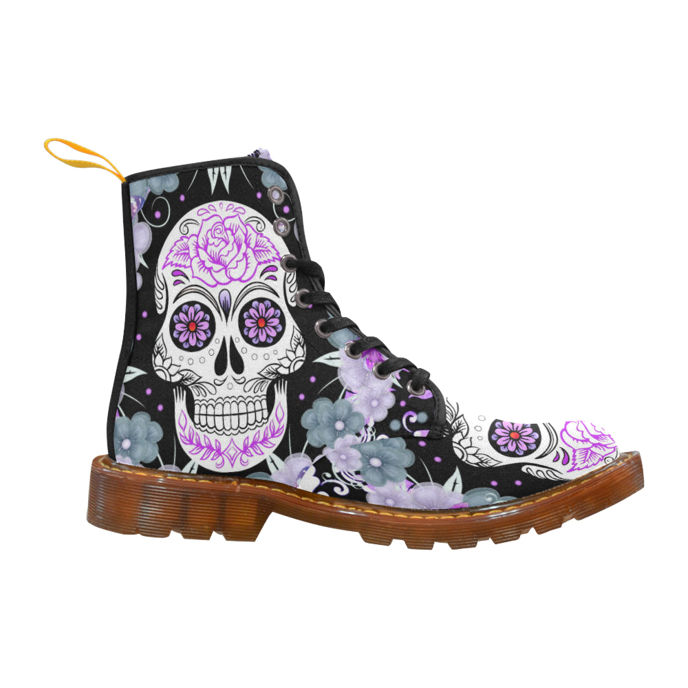 flower skull Martin Boots For Women Model 1203H