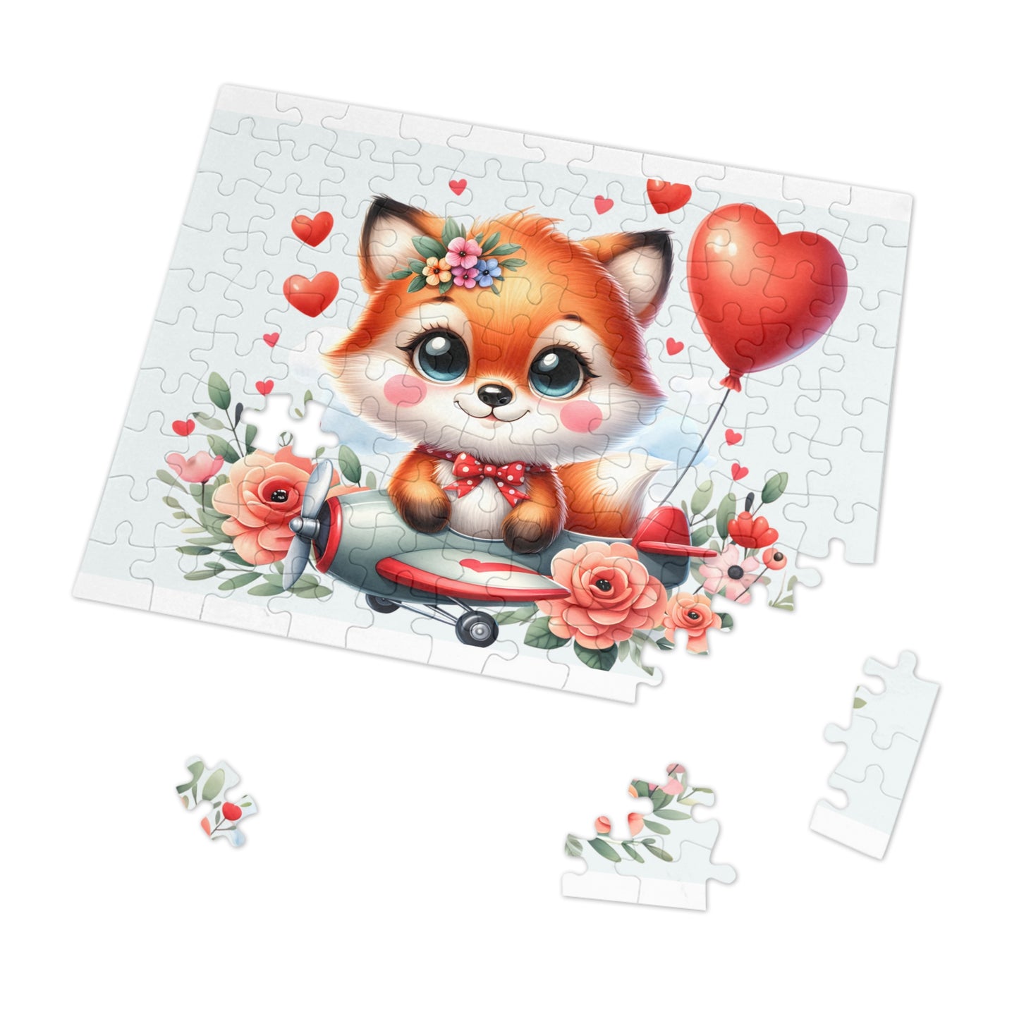 Jigsaw Puzzle, Fox in Plane, Personalised/Non-Personalised (30, 110, 252, 500,1000-Piece)