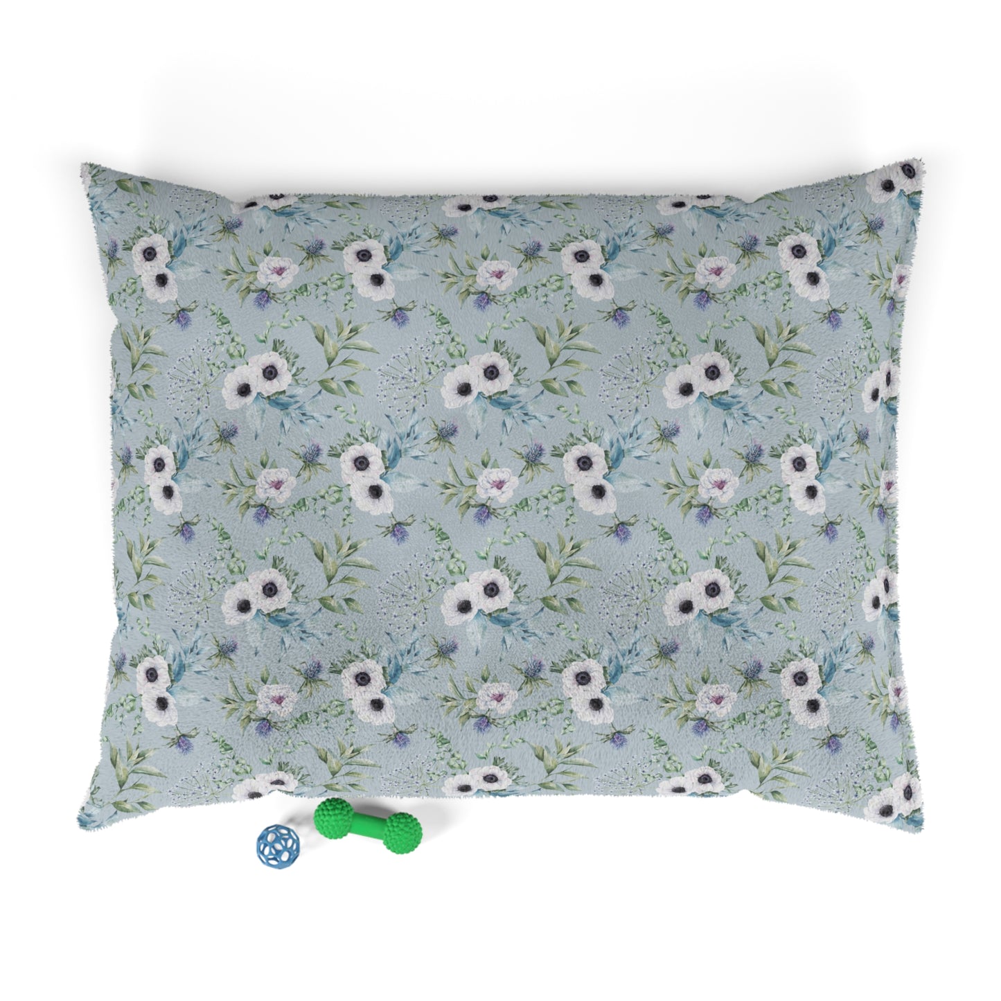 Luxury Pet Bed, feather soft fleece, Blue Scottish Floral