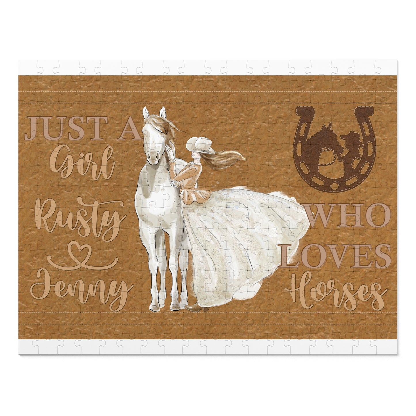 Jigsaw Puzzle, Just a Girl Who Loves Horses, Personalised/Non-Personalised (30, 110, 252, 500,1000-Piece)