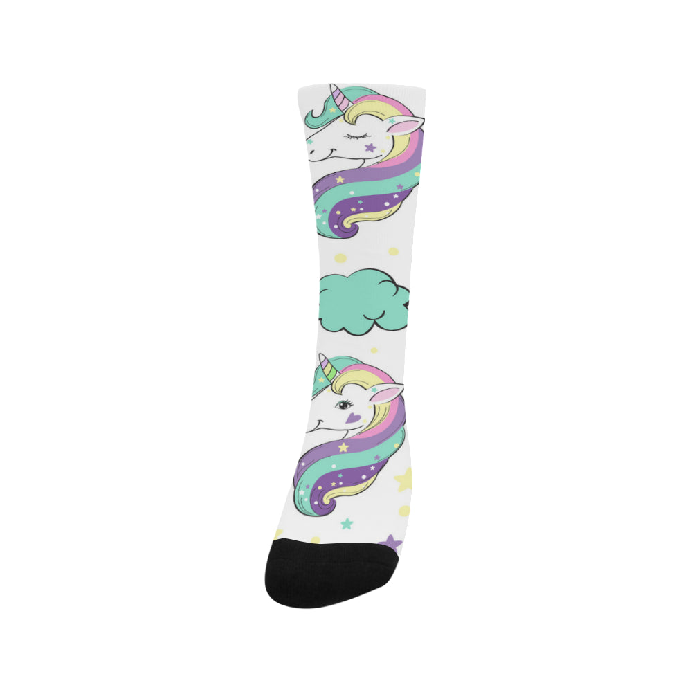 Unicorn in the clouds Pop Art Trouser Socks