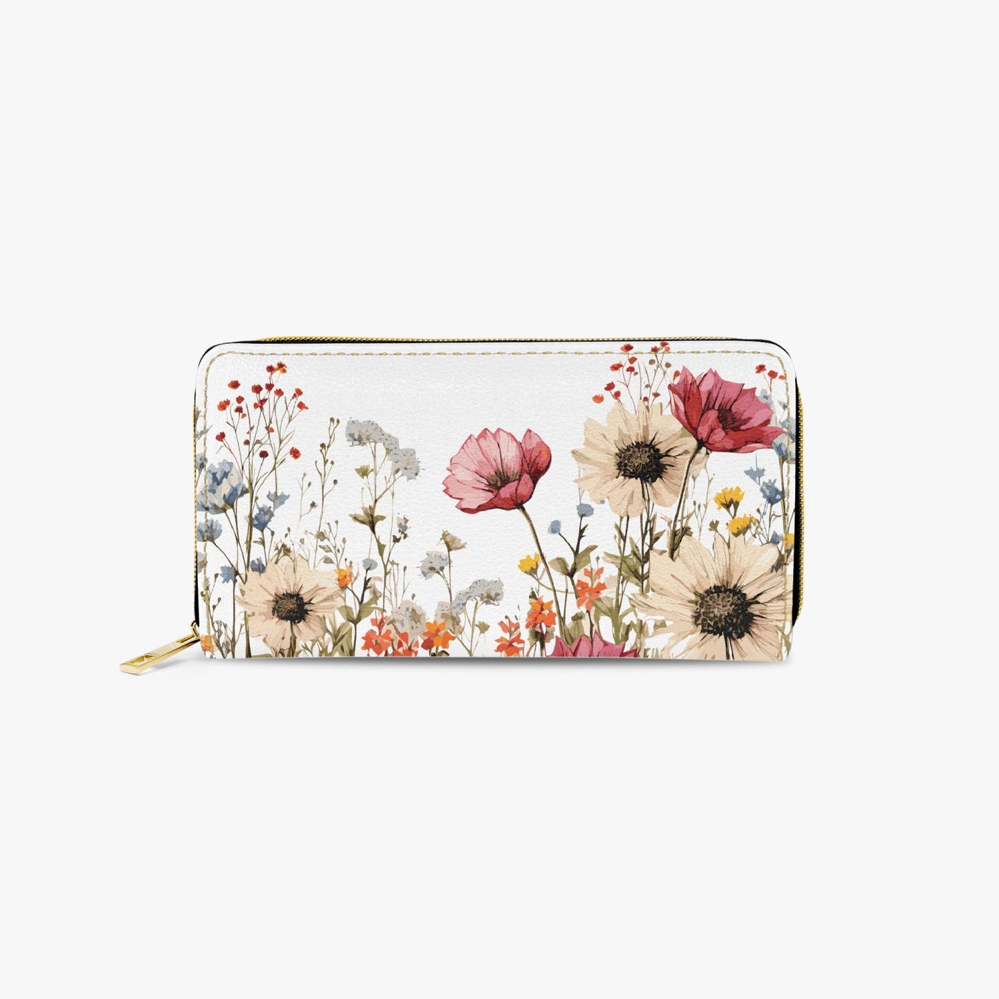 Long Type Zipper Purse - Floral