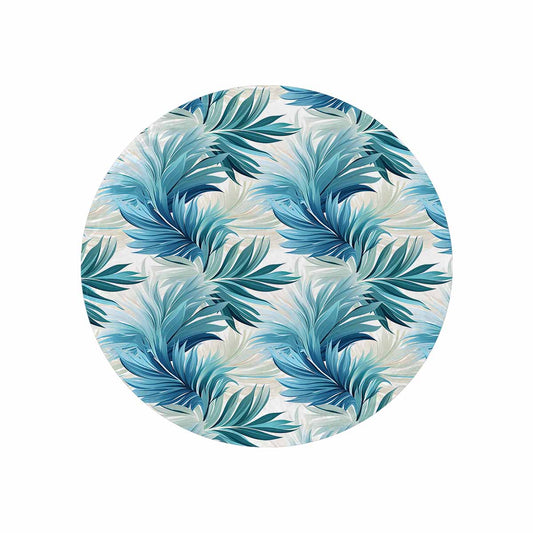 Blue Palms  Circular Micro Fleece Blanket 60"