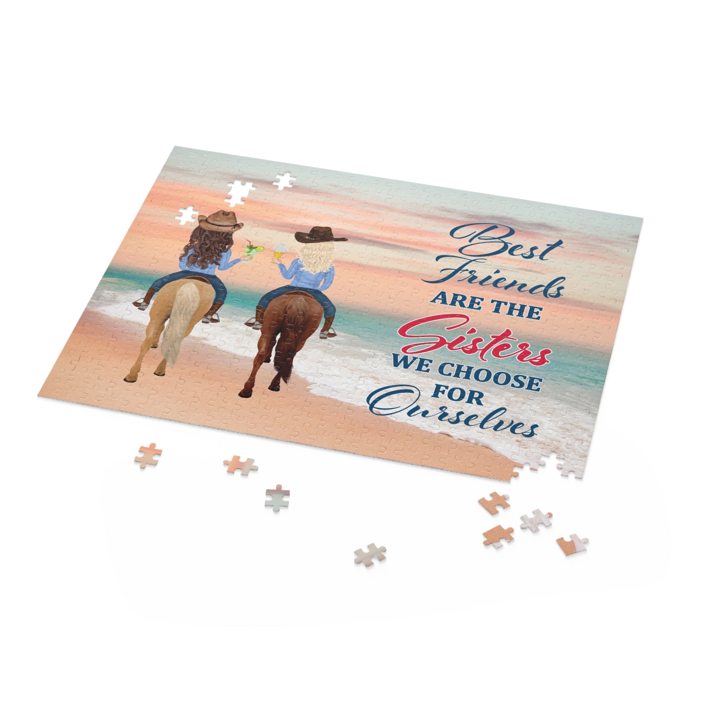 Personalised/Non-Personalised Puzzle, Country & Western, Best Friends (120, 252, 500-Piece)