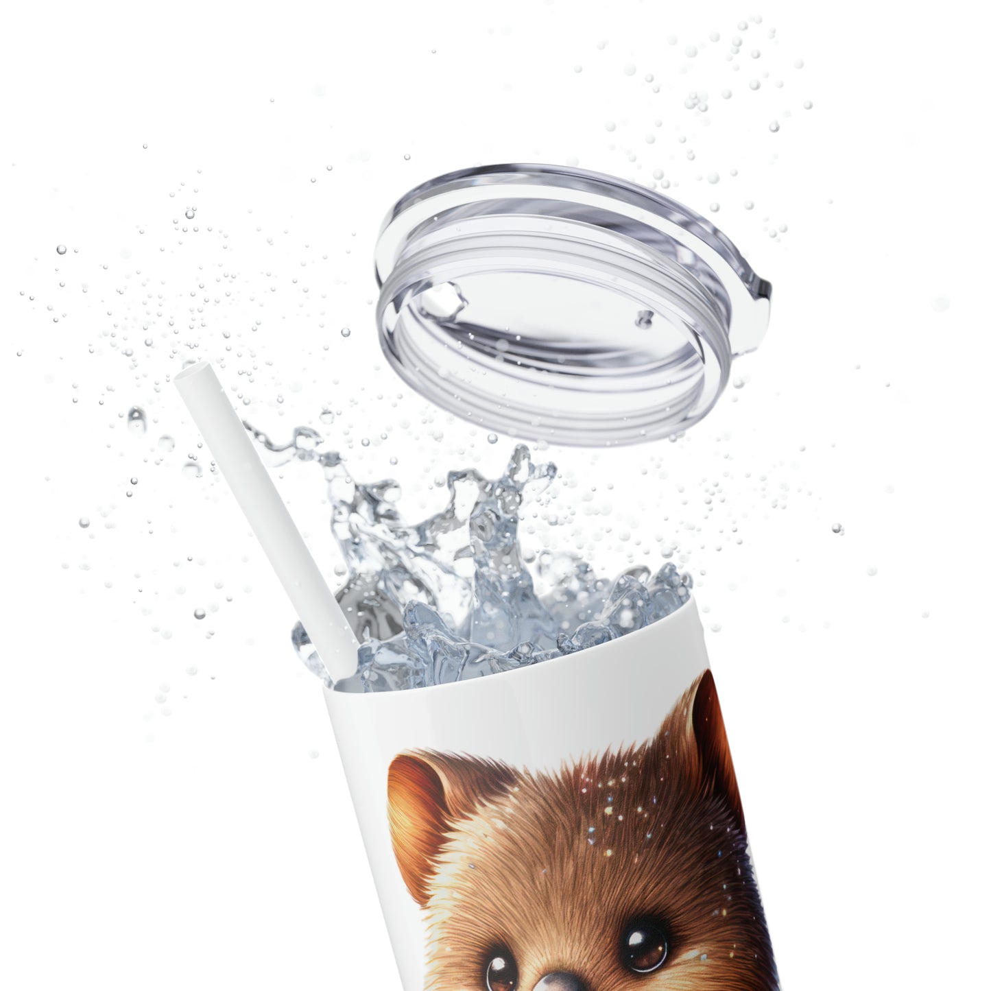 Skinny Tumbler with Straw, 20oz, Australian Animal, Quokka, awd-1324