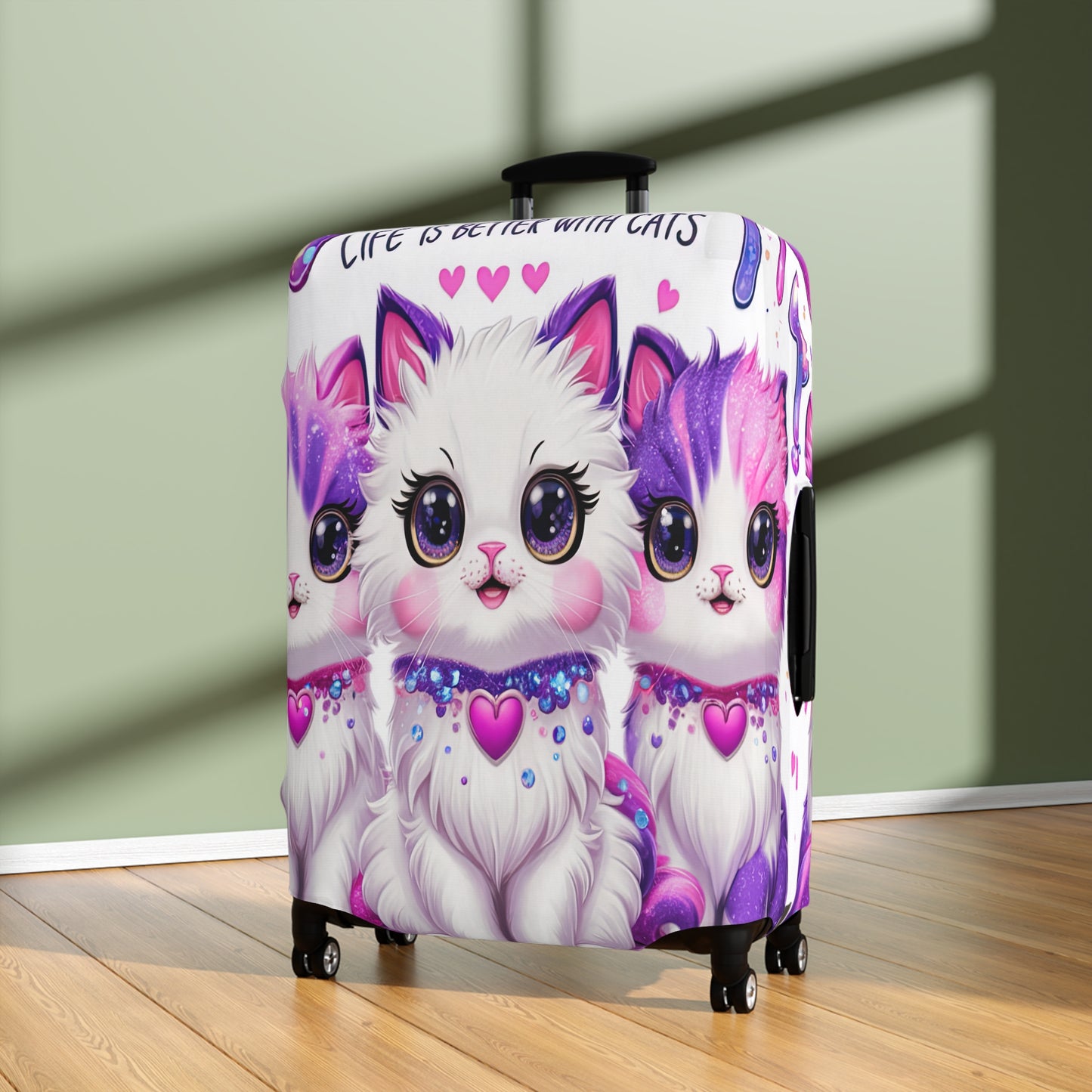 Luggage Cover, Life is Better with Cats, awd-3106