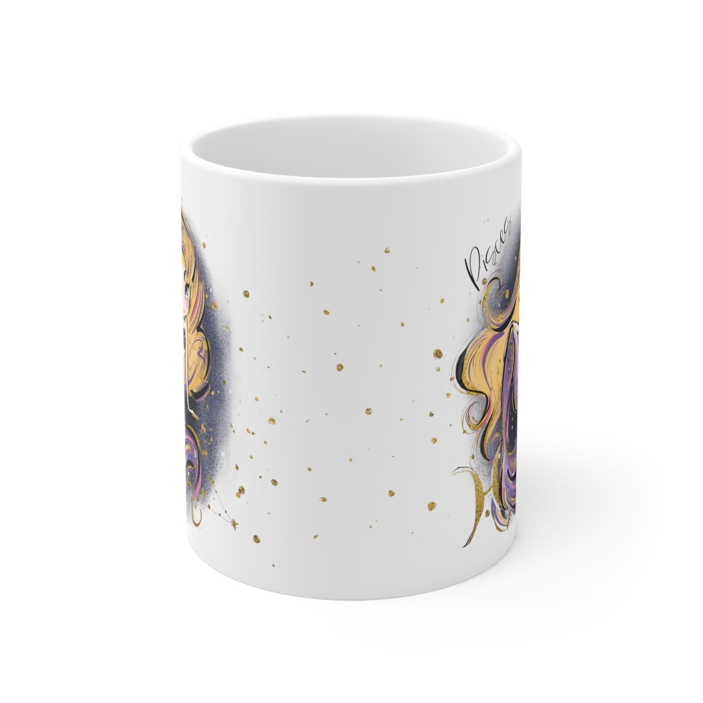 Personalised/Non Personalised Zodiac Sign, Pisces, Ceramic Mug 11oz