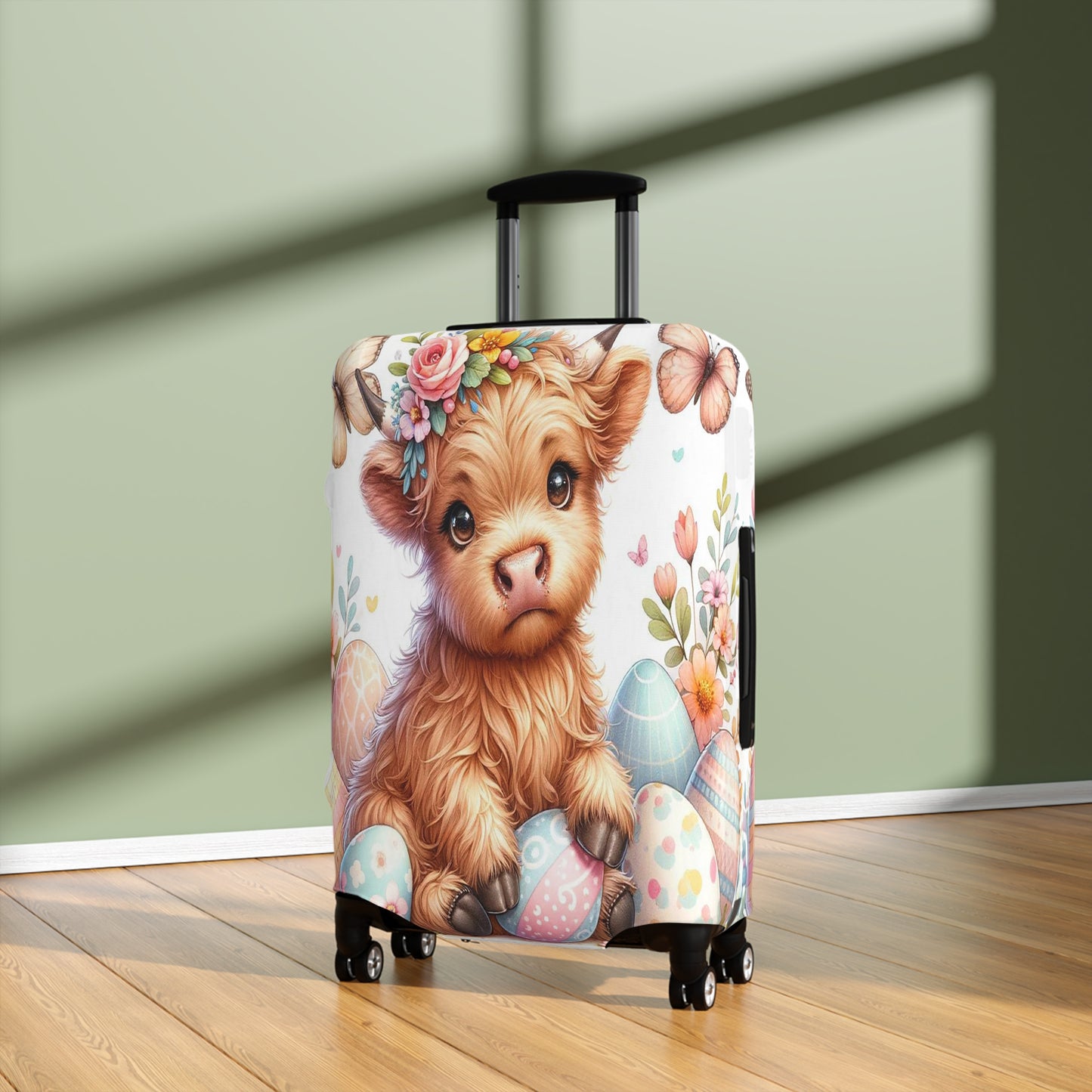 Luggage Cover, Easter, Highland Cow, awd-1061