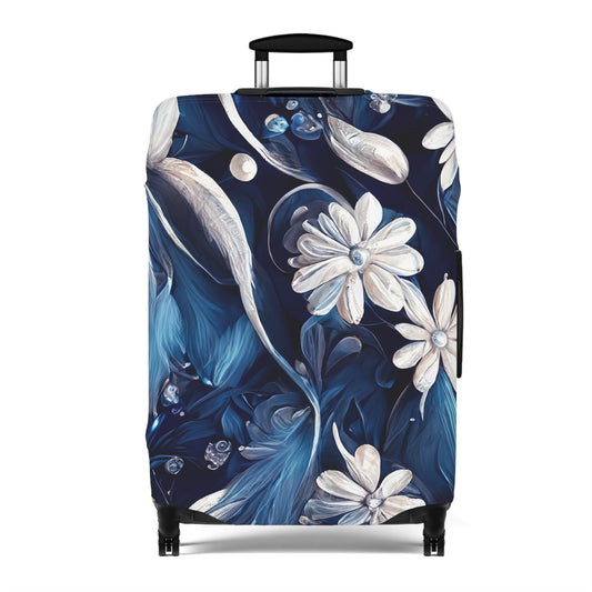 Luggage Cover, Blue Floral