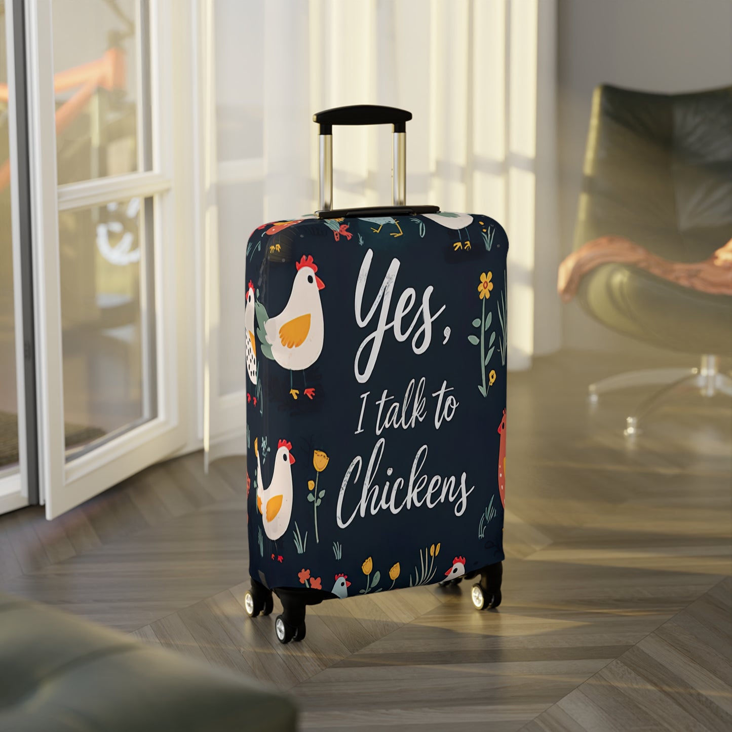 Luggage Cover, Yes I talk to Chickens, awd-1678