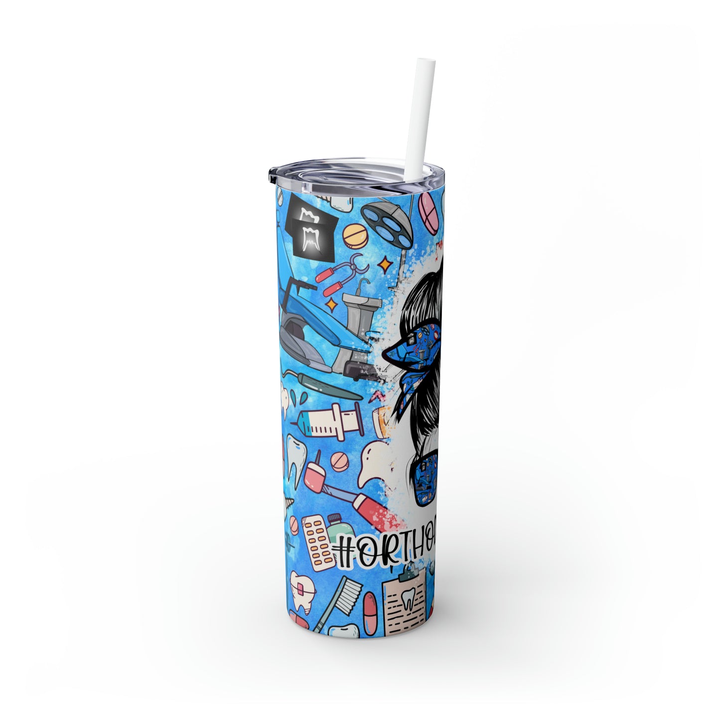 Skinny Tumbler with Straw, 20oz, Orthodontic