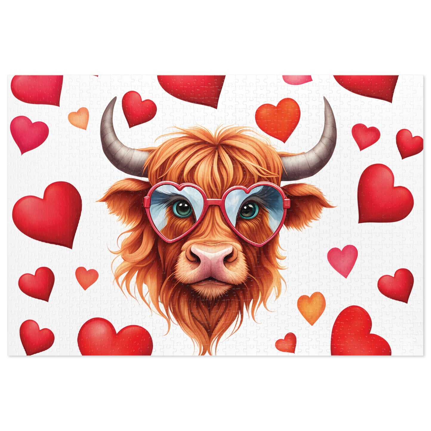 Jigsaw Puzzle, Highland Cow, Personalised/Non-Personalised (30, 110, 252, 500,1000-Piece)