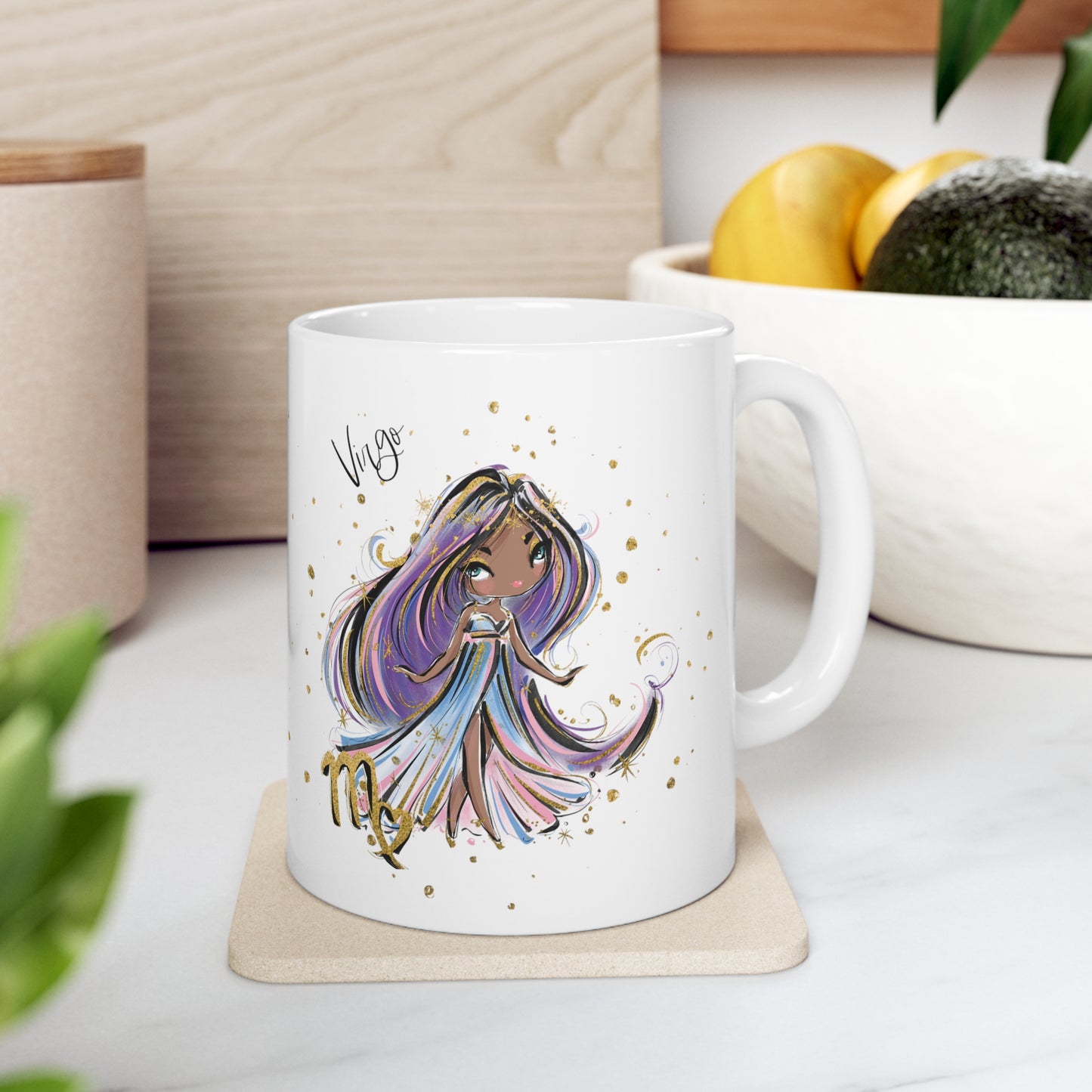 Personalised/Non Personalised Zodiac Sign, Virgo, Ceramic Mug 11oz