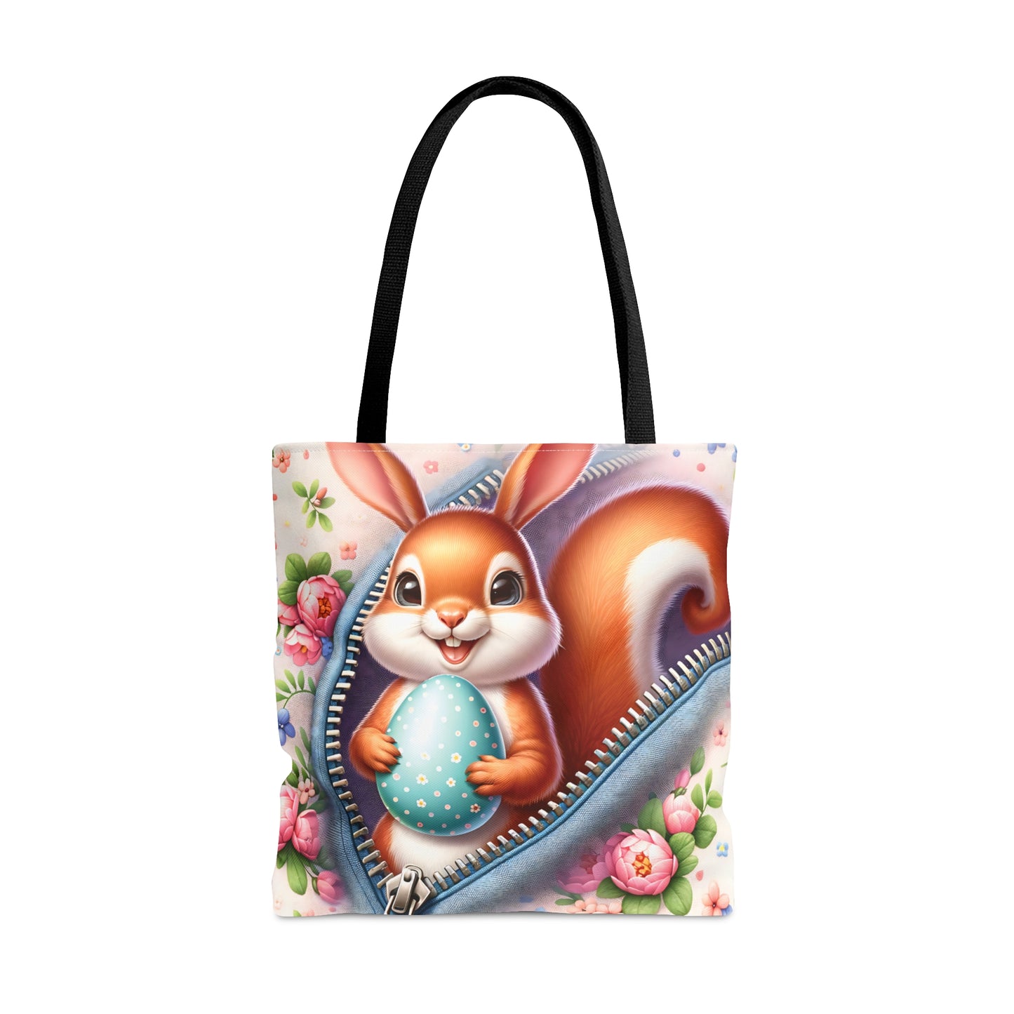 Tote Bag, Easter, Cute Squirrel with Bunny Ears, Personalised/Non-Personalised Tote bag