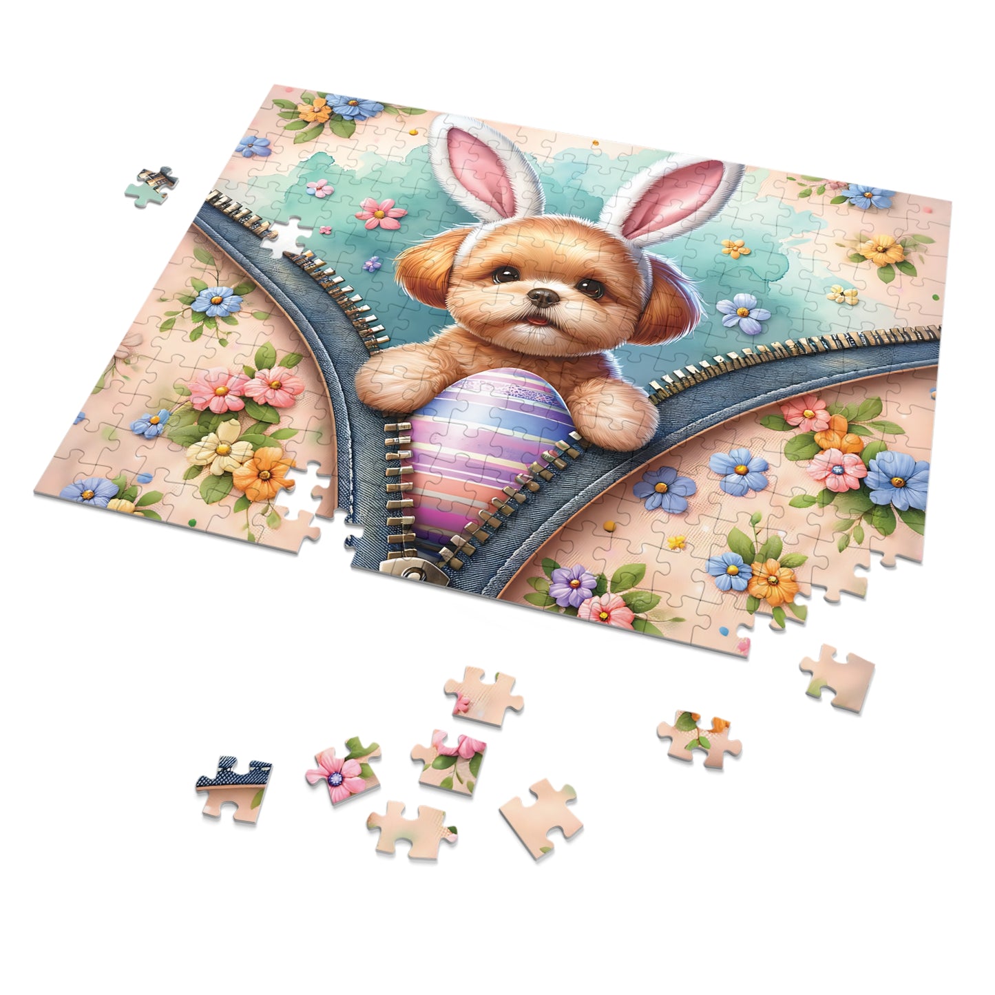 Jigsaw Puzzle, Easter, Dog with Bunny Ears, Personalised/Non-Personalised (30, 110, 252, 500,1000-Piece) Awd-1309