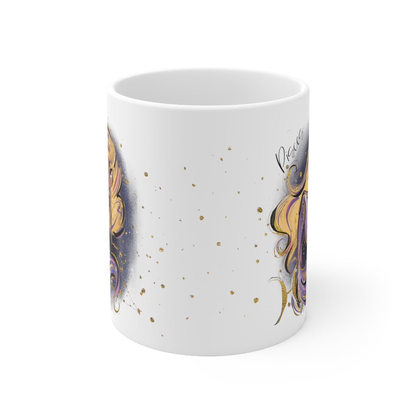 Personalised/Non Personalised Zodiac Sign, Pisces, Ceramic Mug 11oz