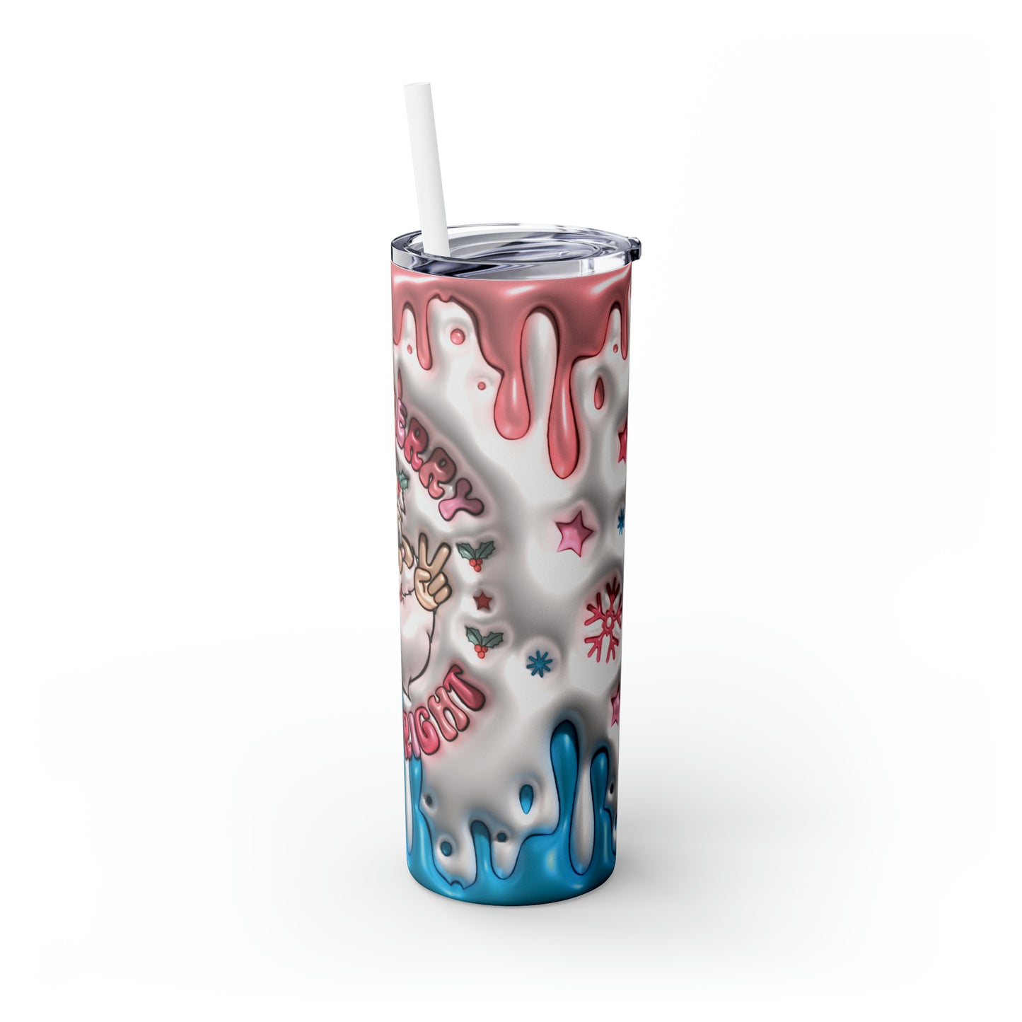 Skinny Tumbler with Straw, 20oz, Stay Merry & Bright