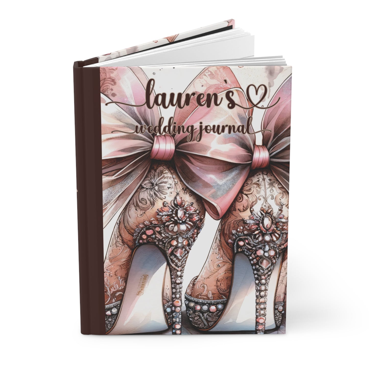 Personalised Hardcover Wedding Journal Matte, Country and Western, High Heels, awd-1772