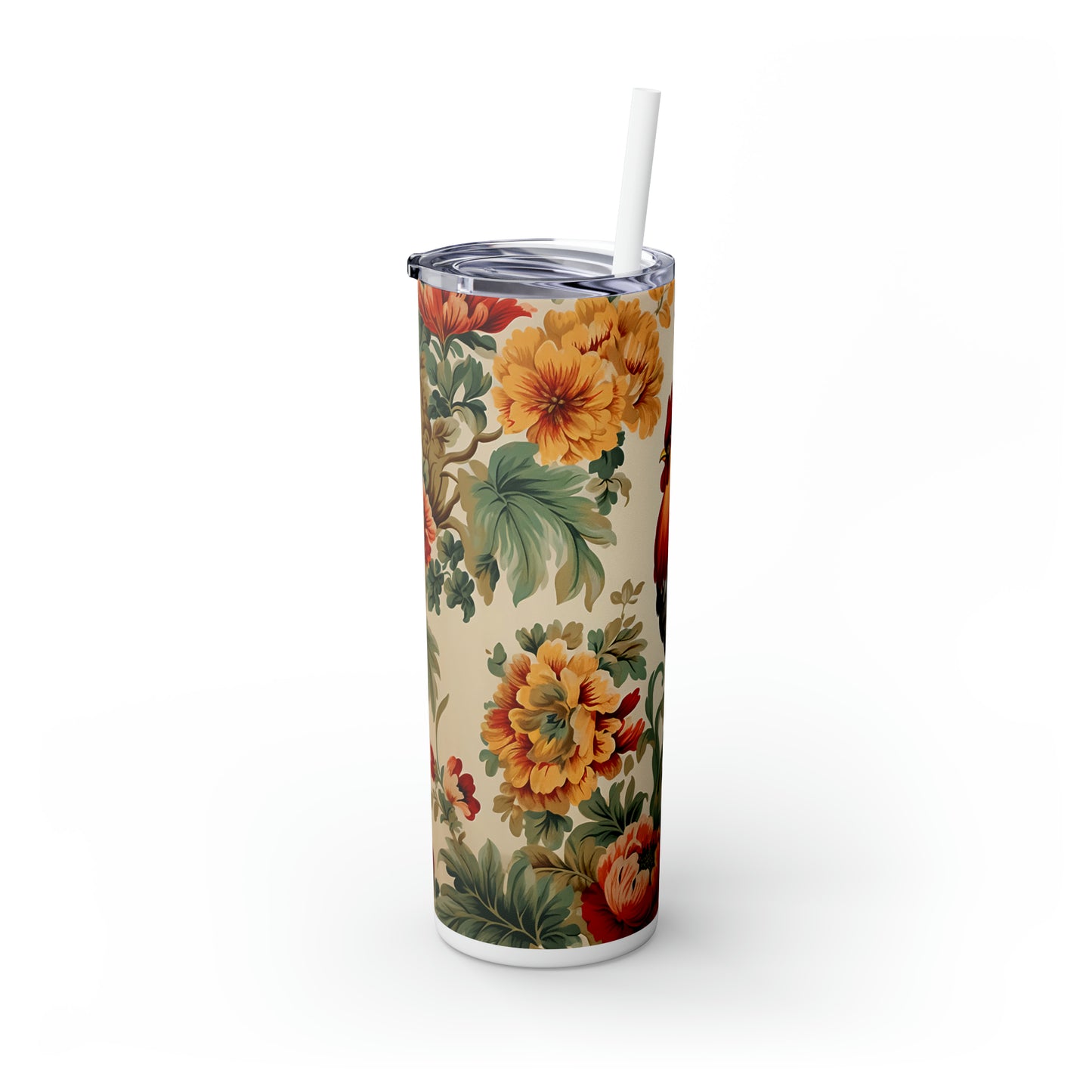 Skinny Tumbler with Straw, 20oz, Rooster