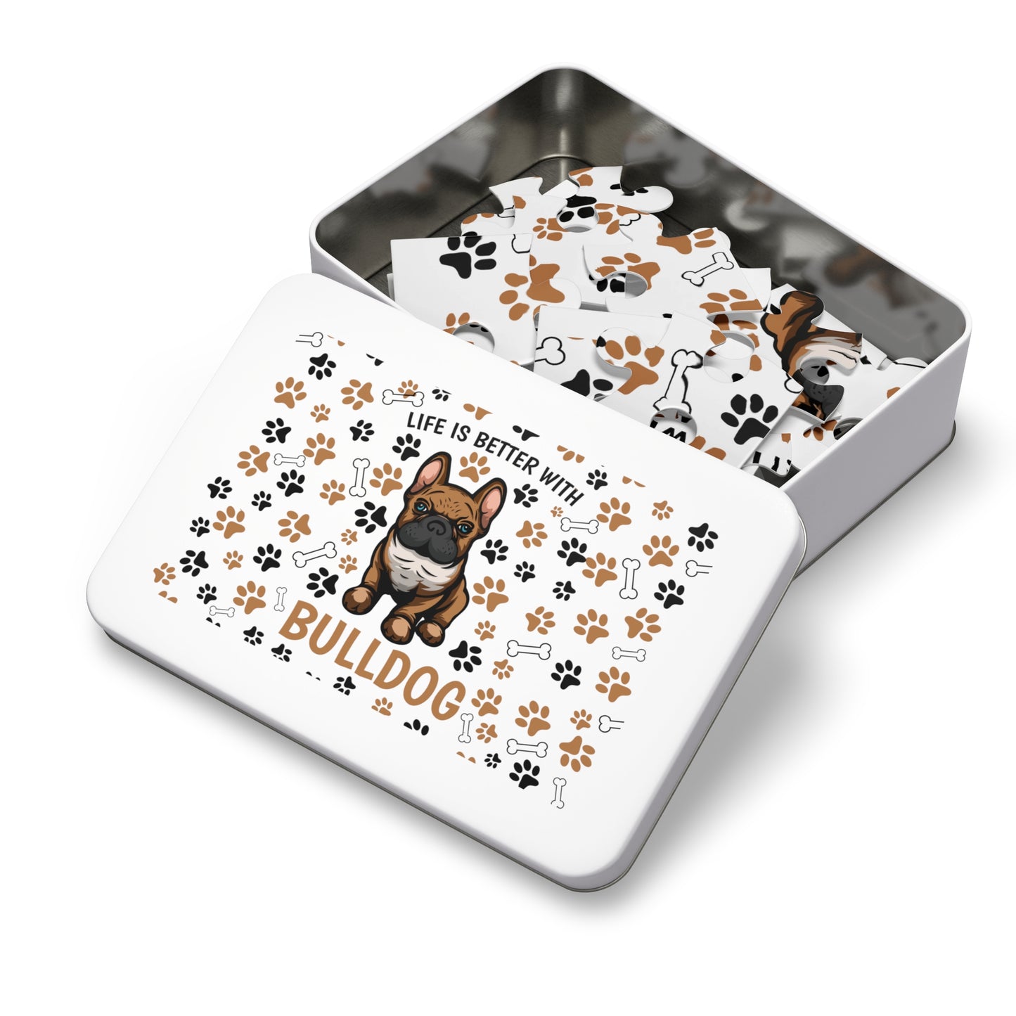 Puzzle, Life is Better with a Bulldog , Personalised/Non-Personalised (30, 110, 252, 500,1000-Piece) awd-609