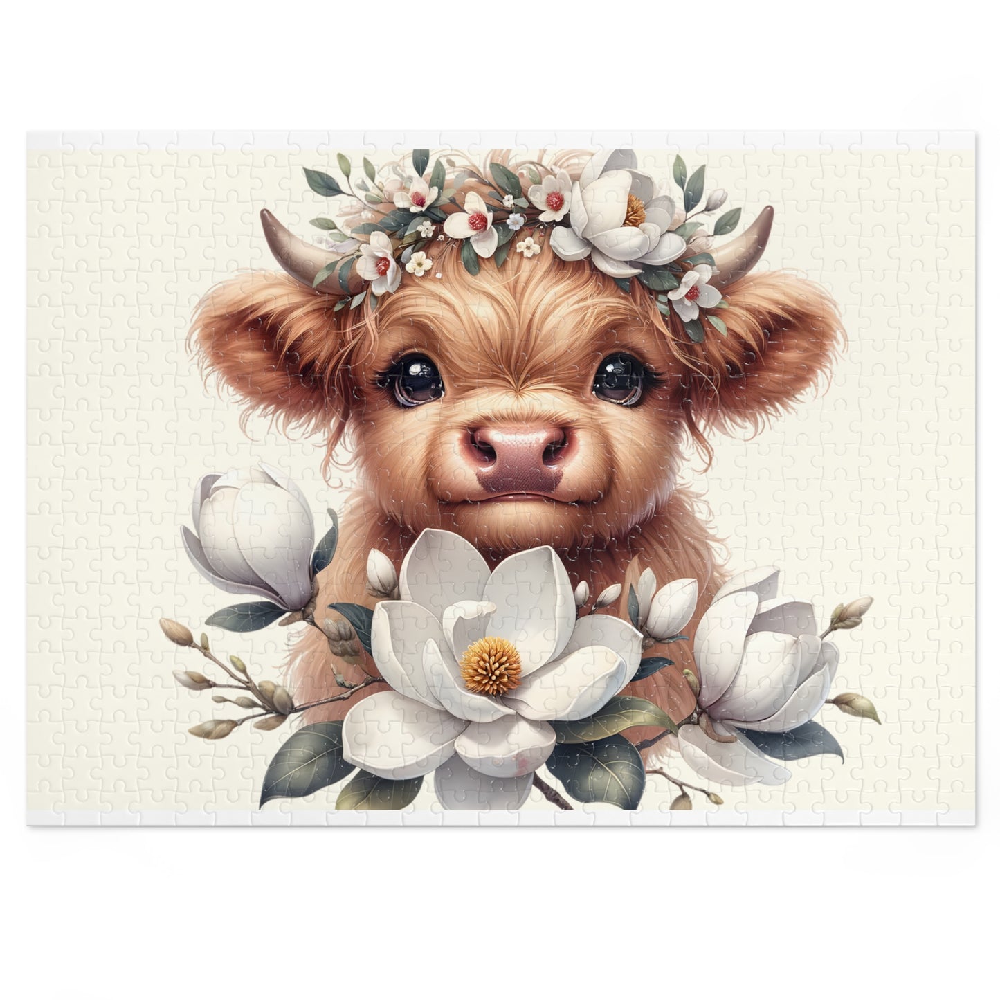 Jigsaw Puzzle, Highland Cow, Personalised/Non-Personalised (30, 110, 252, 500,1000-Piece)