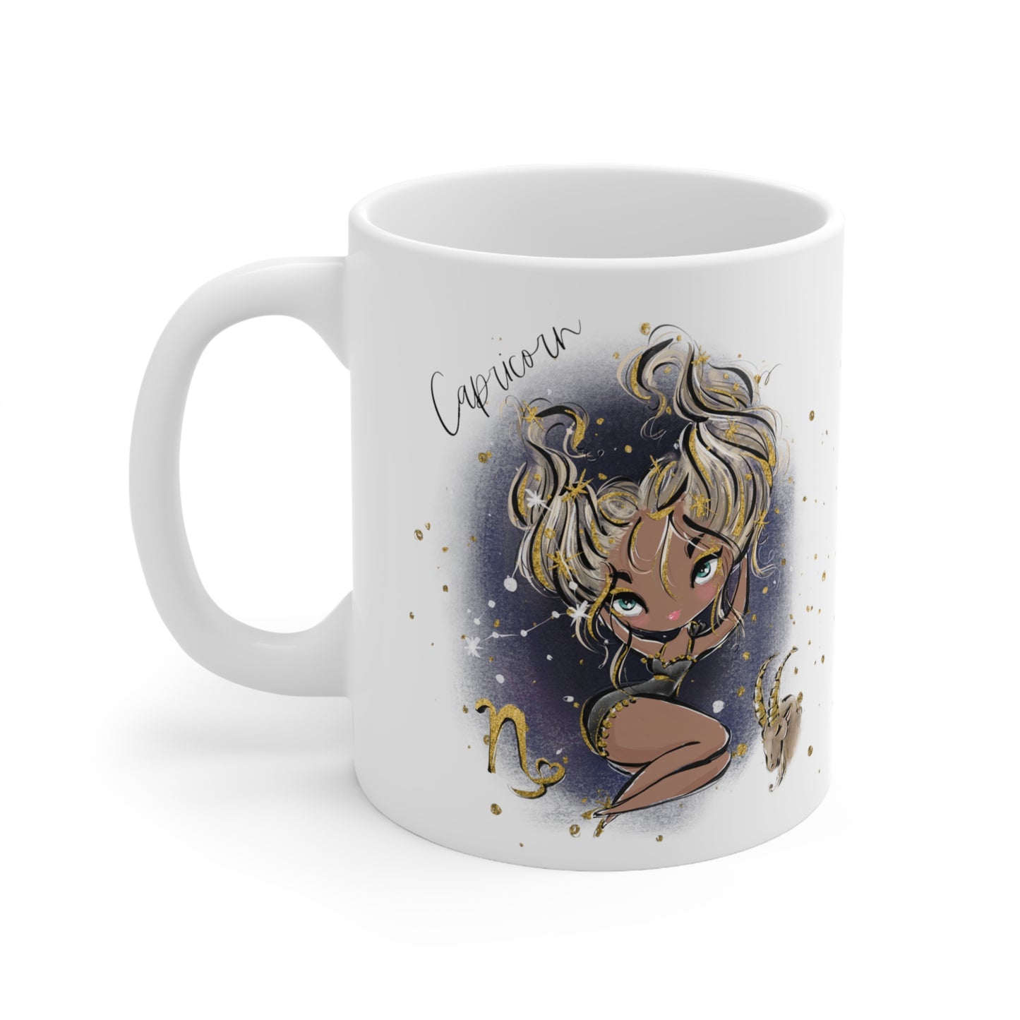 Personalised/Non Personalised Zodiac Sign, Capricorn, Ceramic Mug 11oz