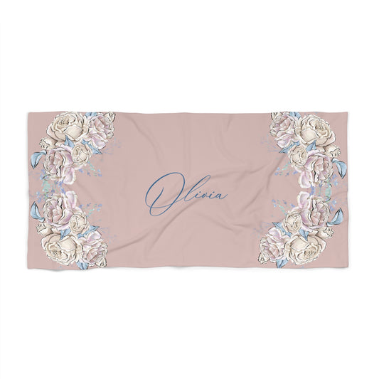 Beach Towel, Floral, Polycotton Towel, 2 sizes Available