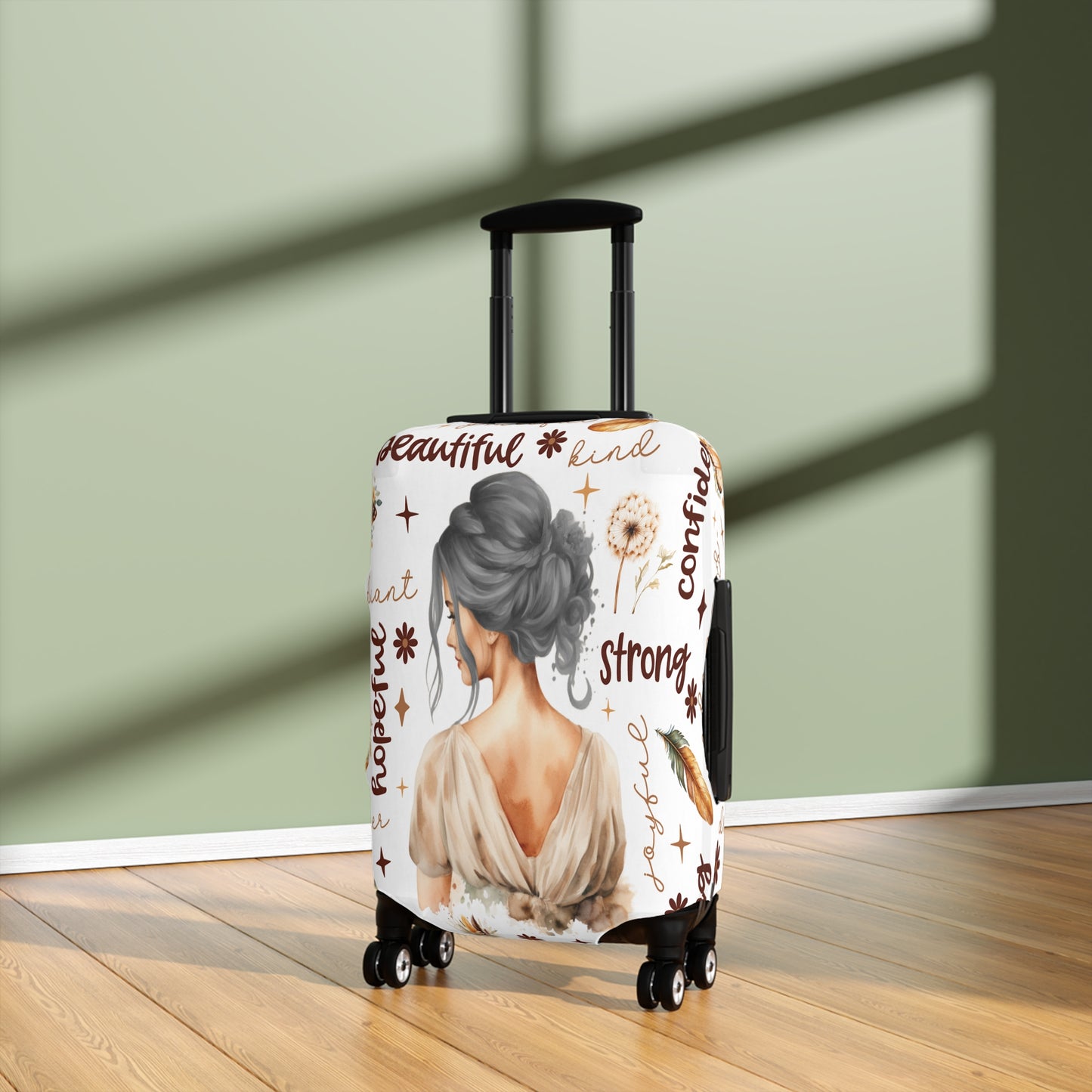 Luggage Cover, Affirmations, Grey Hair, awd-505